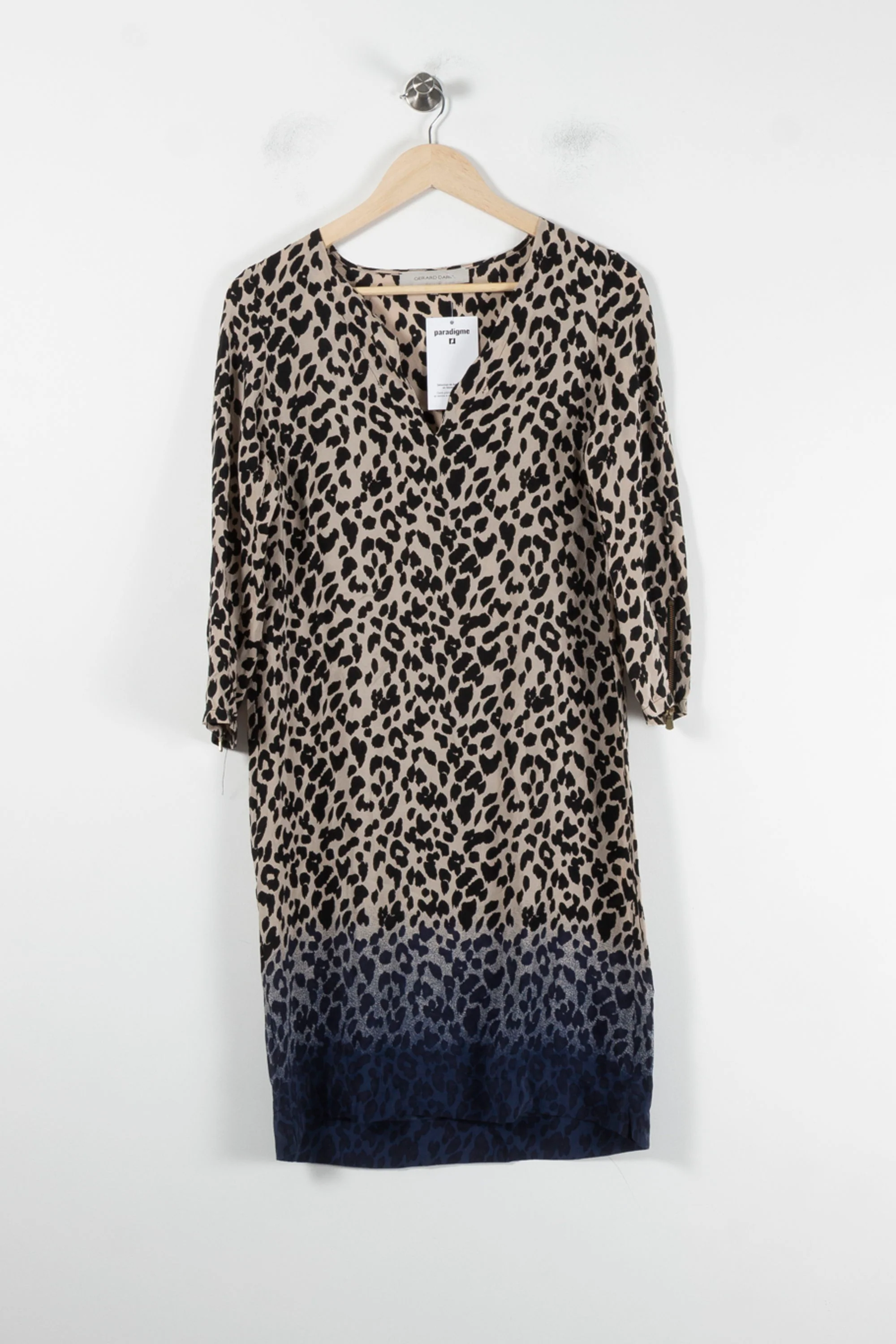 Robe Droite Beige et Bleu - Taille S/36 - Image 2