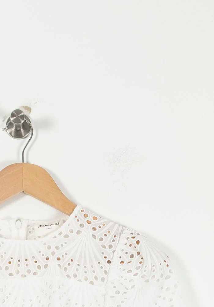 Robe Droite en Dentelle Blanche - Taille XS/34 - Image 3