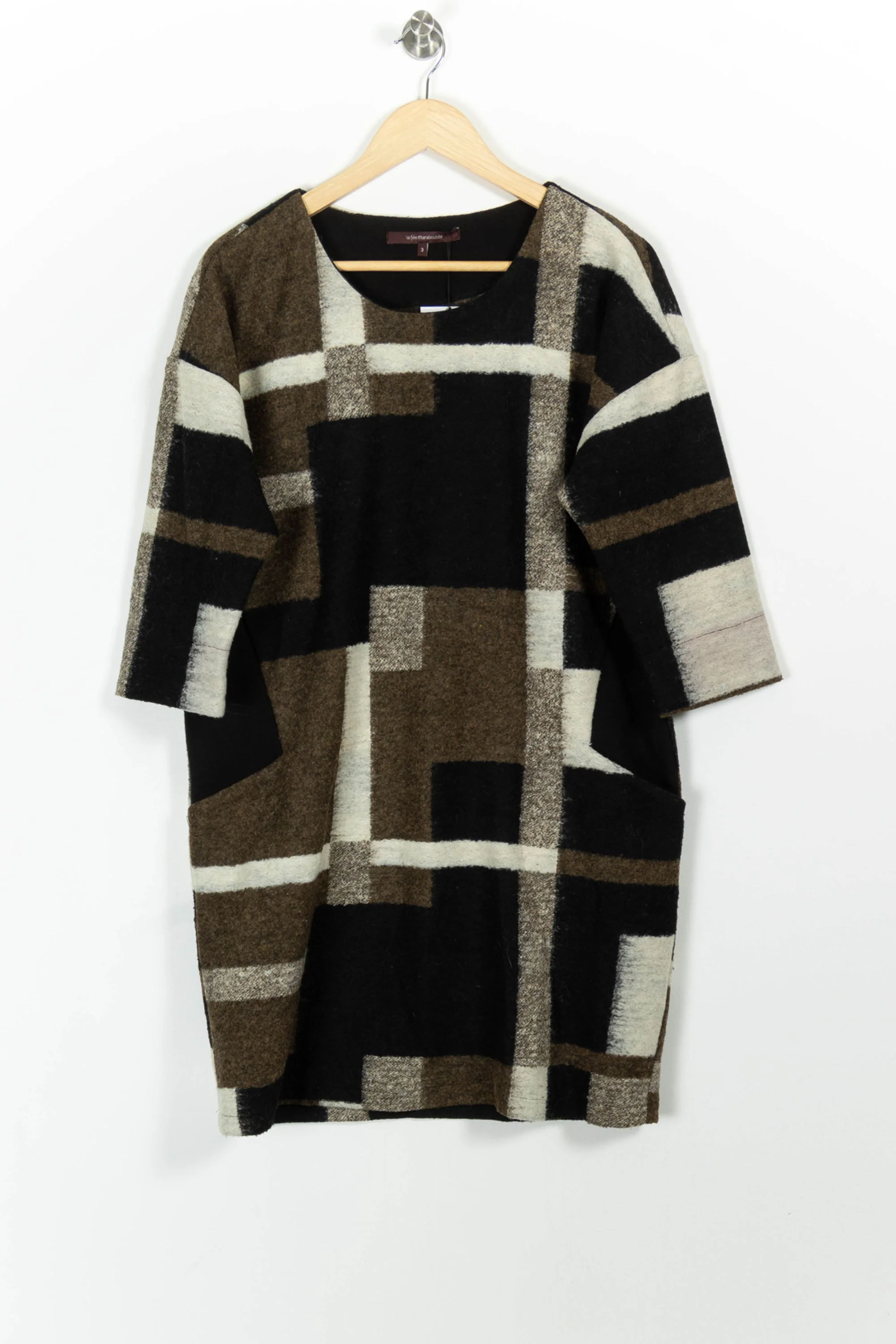 Robe Droite Marron et Noire - Taille L/40 - Image 2