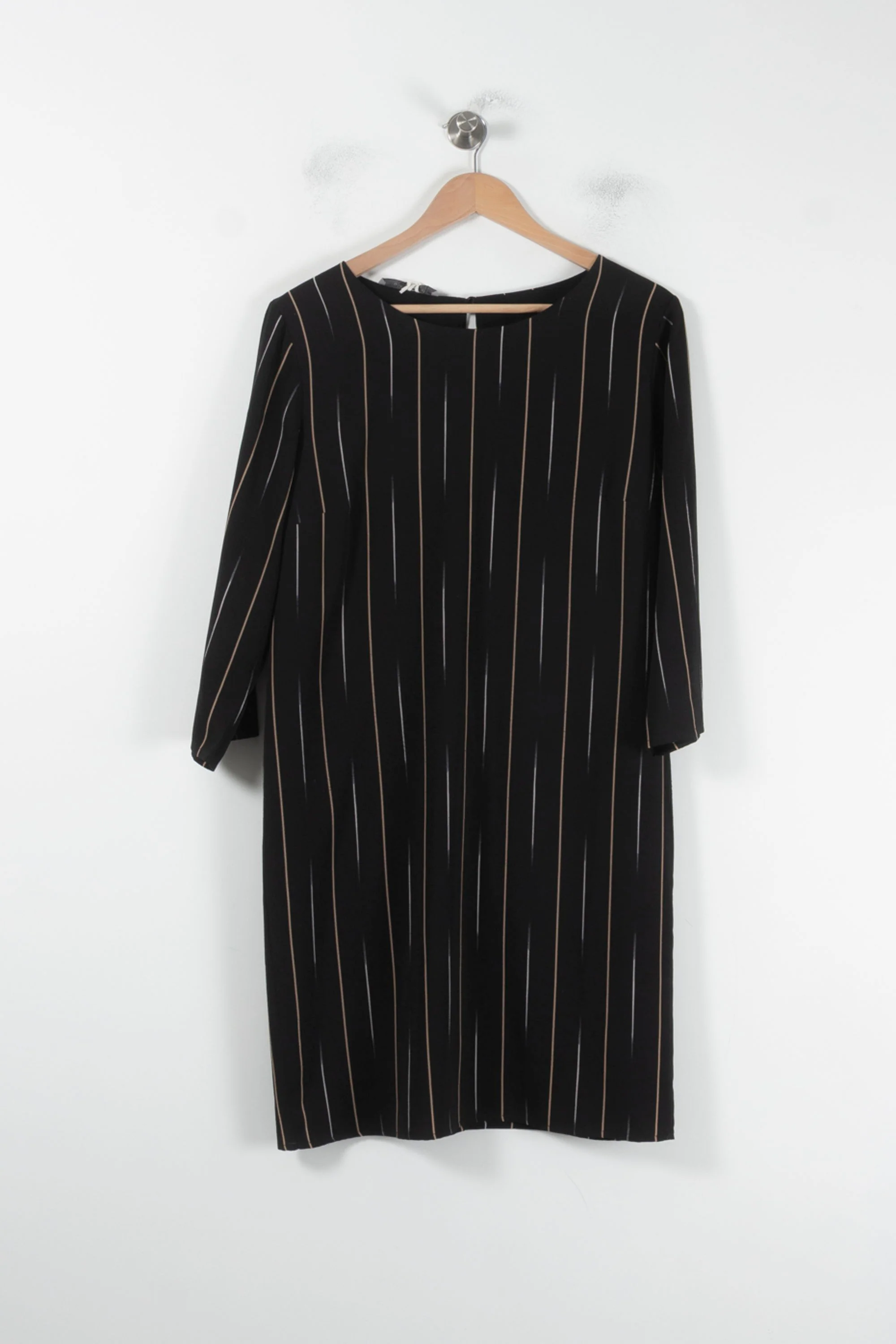 Robe Droite Noire à Rayures - Taille L/40 - Image 2