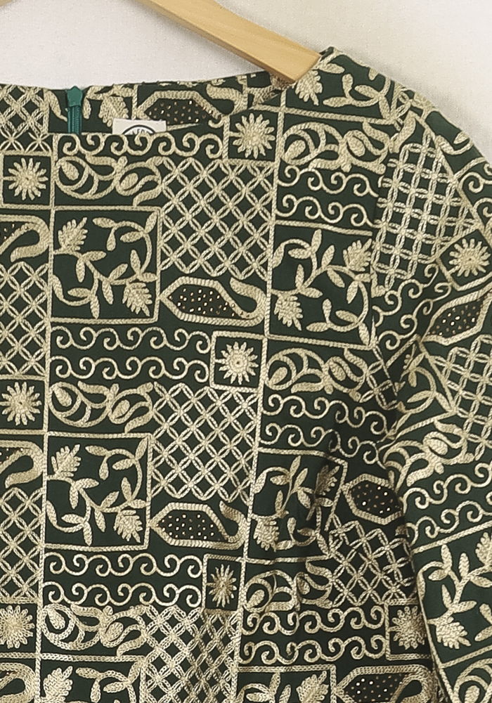 Robe Droite Verte et Blanche - Taille S/36 - Image 3