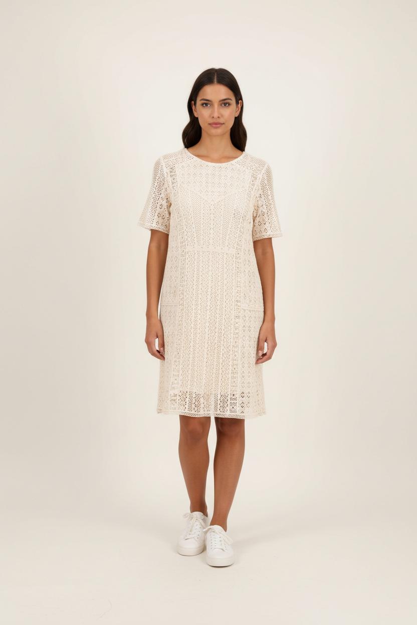 Robe en Dentelle Beige - Taille S/36