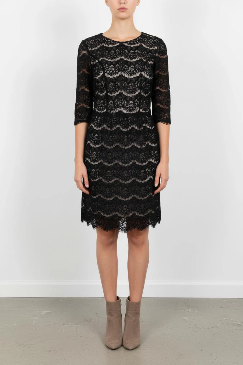 Robe en dentelle noire - Taille XS/34