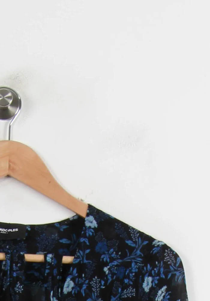 Robe Fleurie Bleue et Noire - Taille S/36 - Image 3