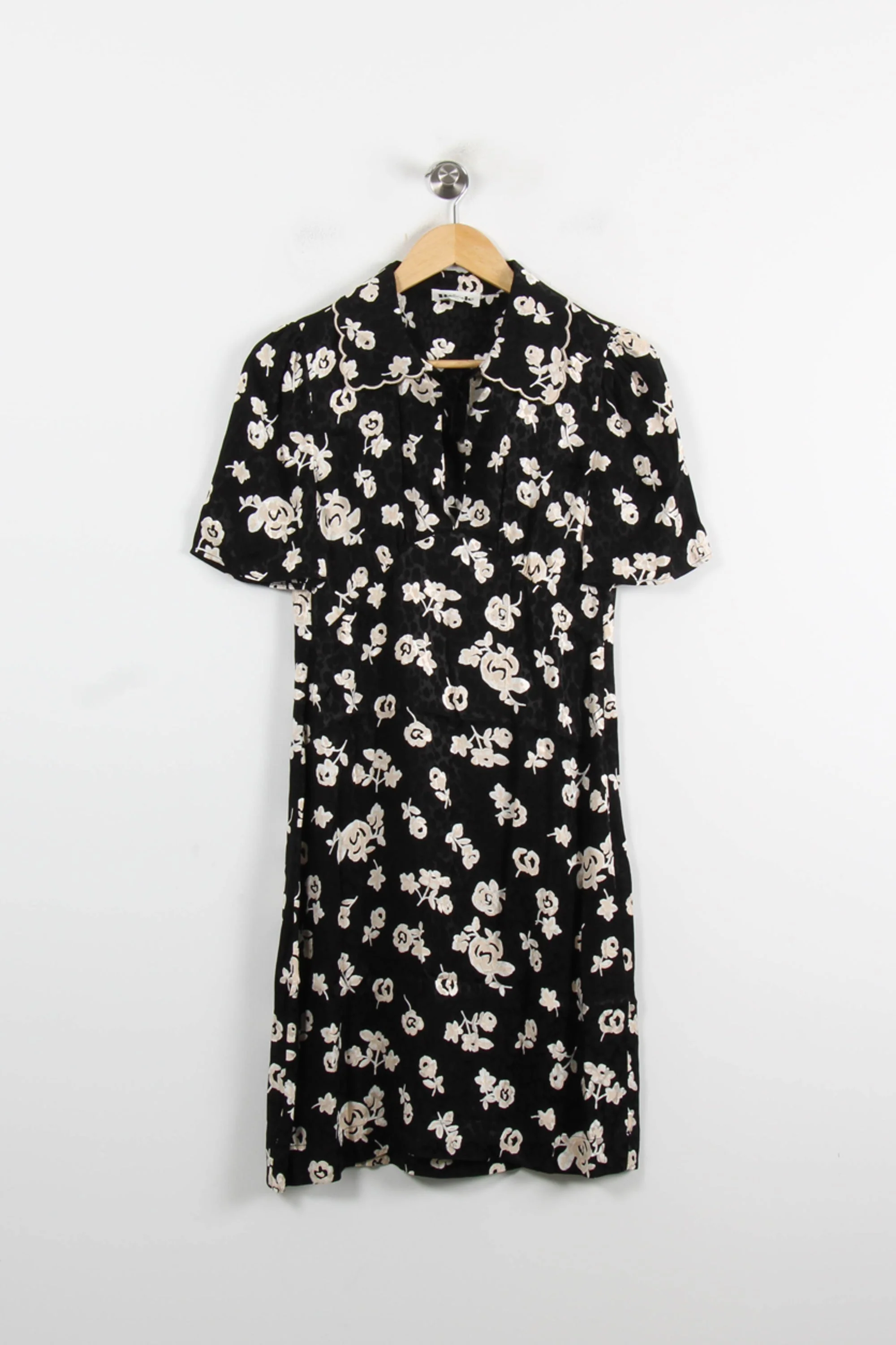 Robe Fleurie Noire et Blanche - Taille M/38 - Image 2