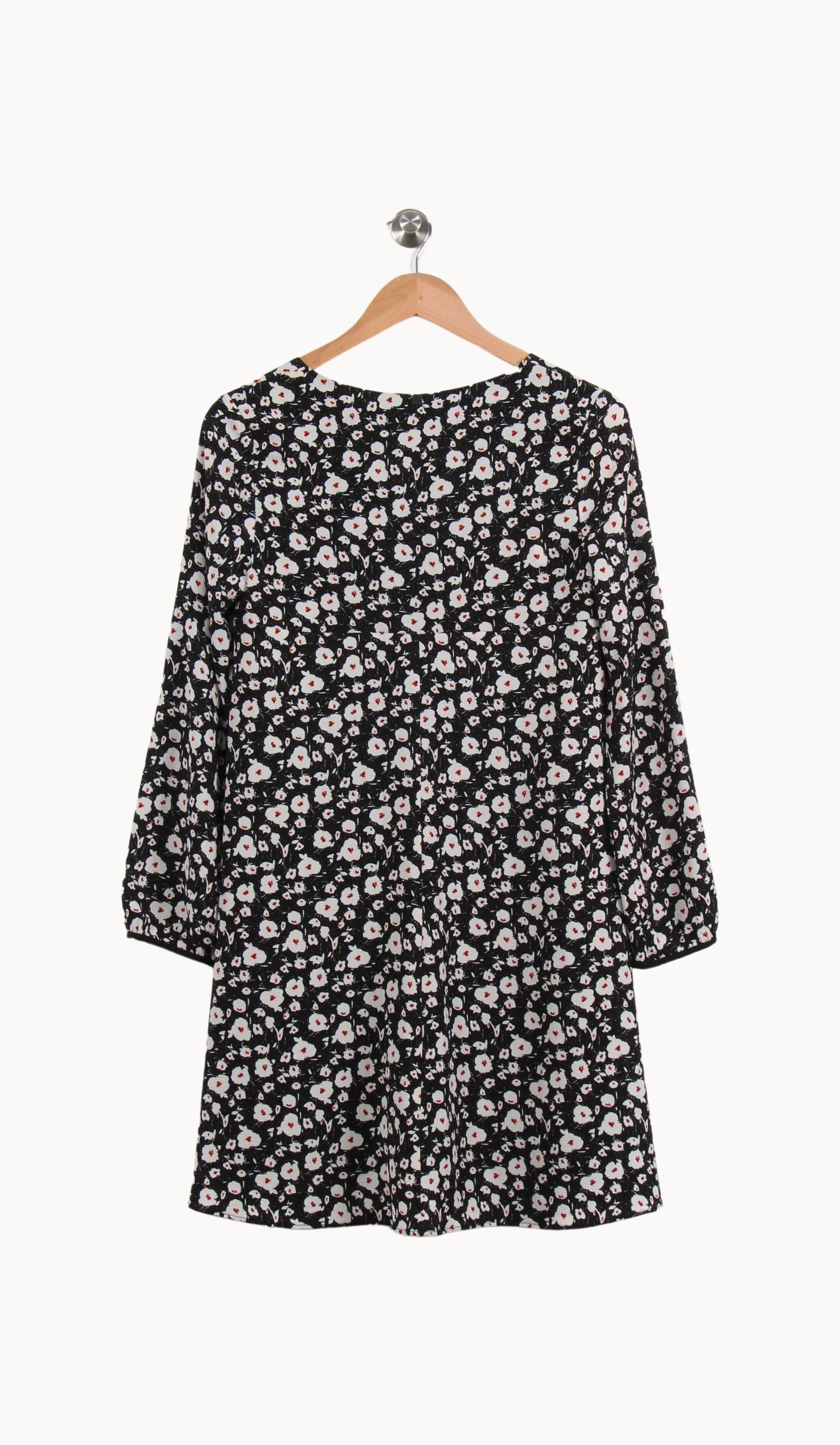 Robe Fleurie Noire et Blanche - Taille XS/34 - Image 4