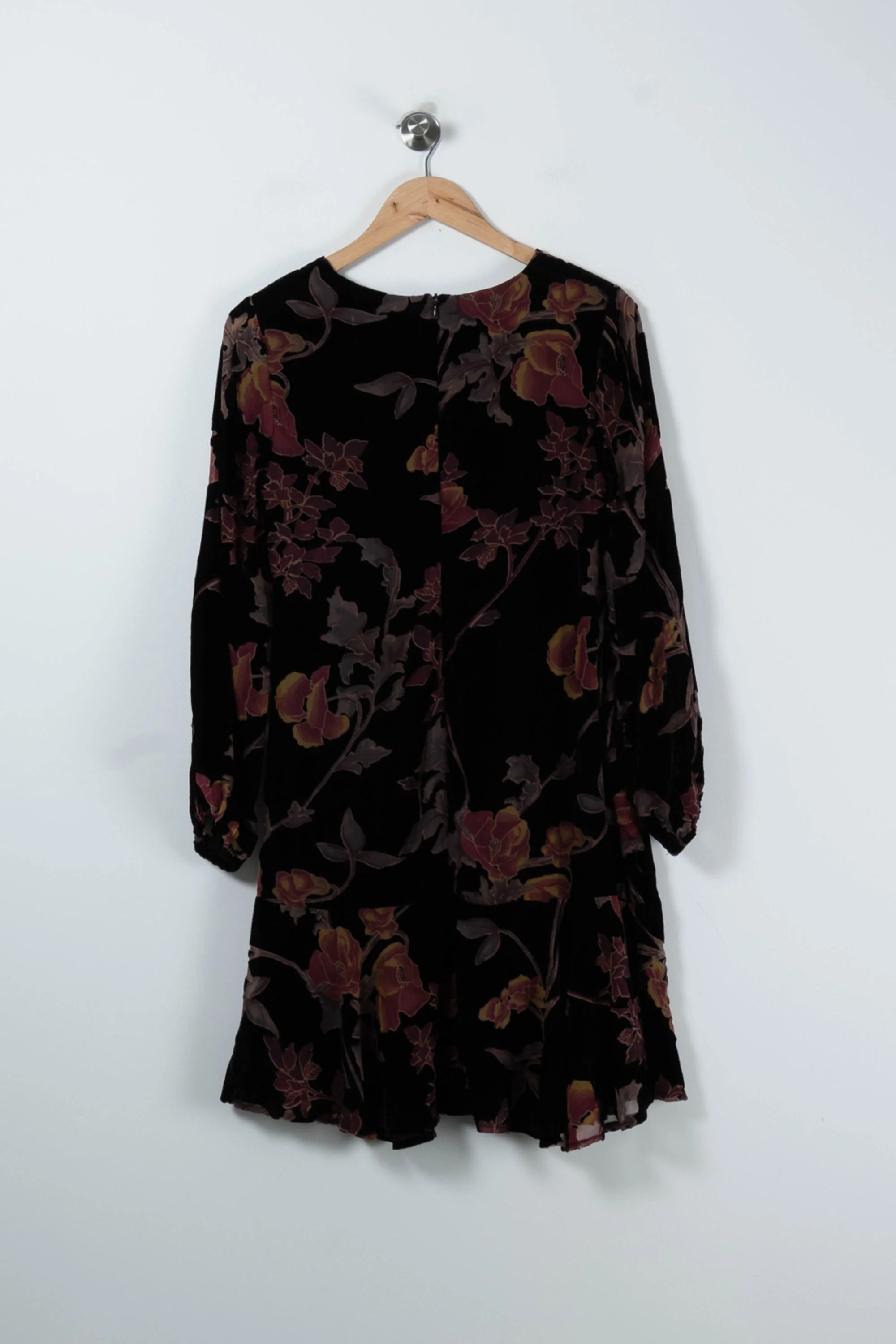 Robe Fleurie Noire et Bordeaux - Taille M/38 - Image 4