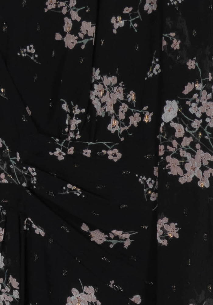 Robe Fleurie Noire et Rose - Taille M/38 - Image 3