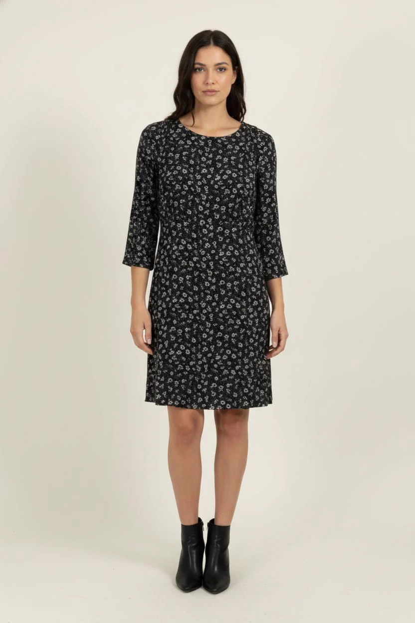 Robe Fleurie Noire - Taille M/38