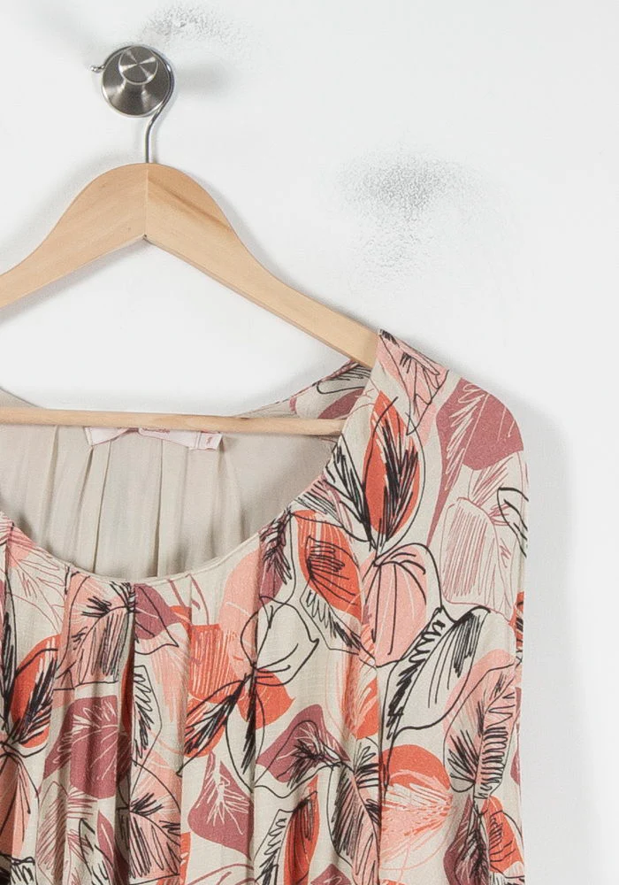 Robe Fleurie Rose et Beige - Taille M/38 - Image 3