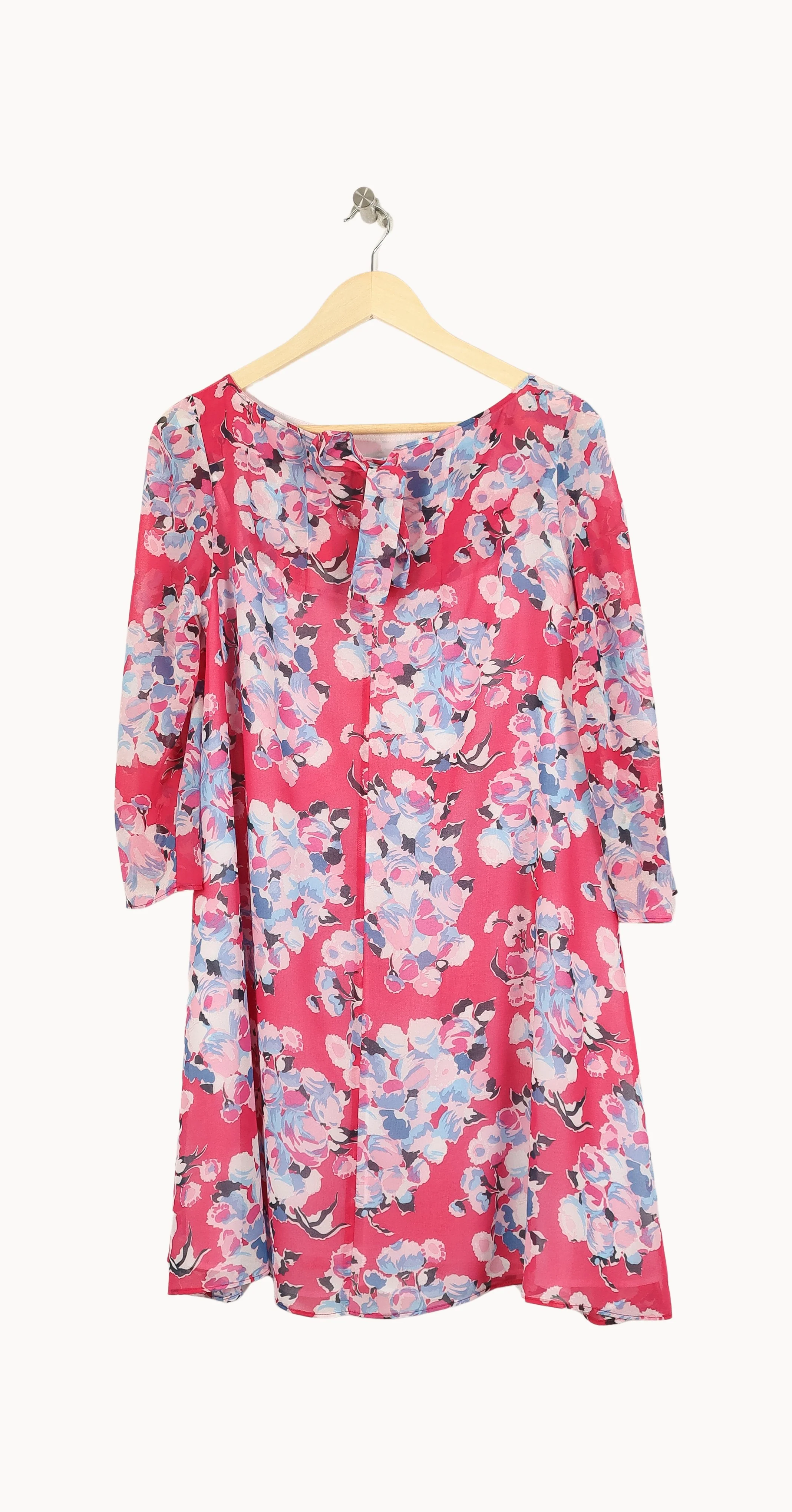Robe Fleurie Rose et Bleu - Taille S/36 - Image 4