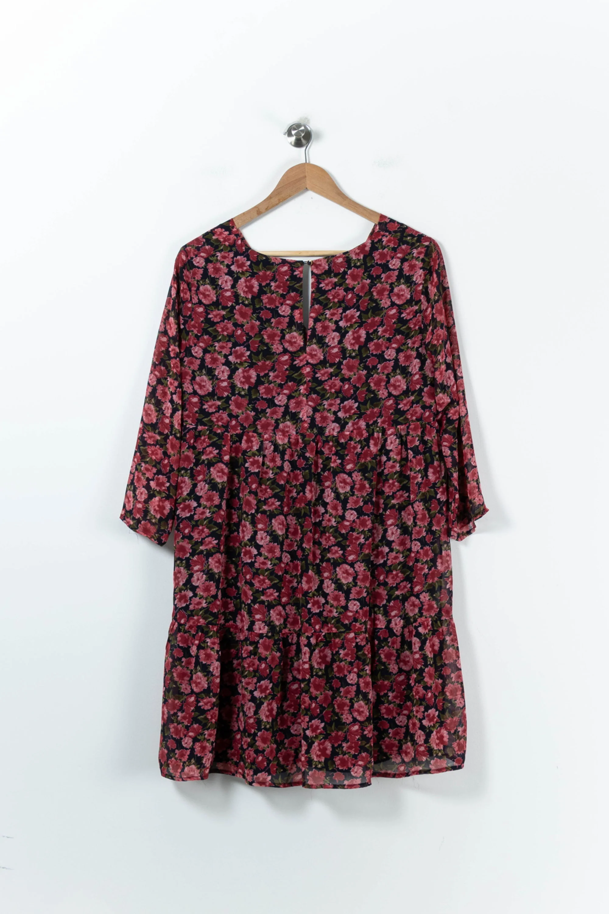 Robe Fleurie Rose et Noire - Taille M/38 - Image 4