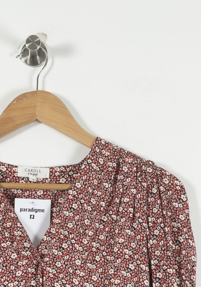 Robe Fleurie Rouge et Blanche - Taille S/36 - Image 3