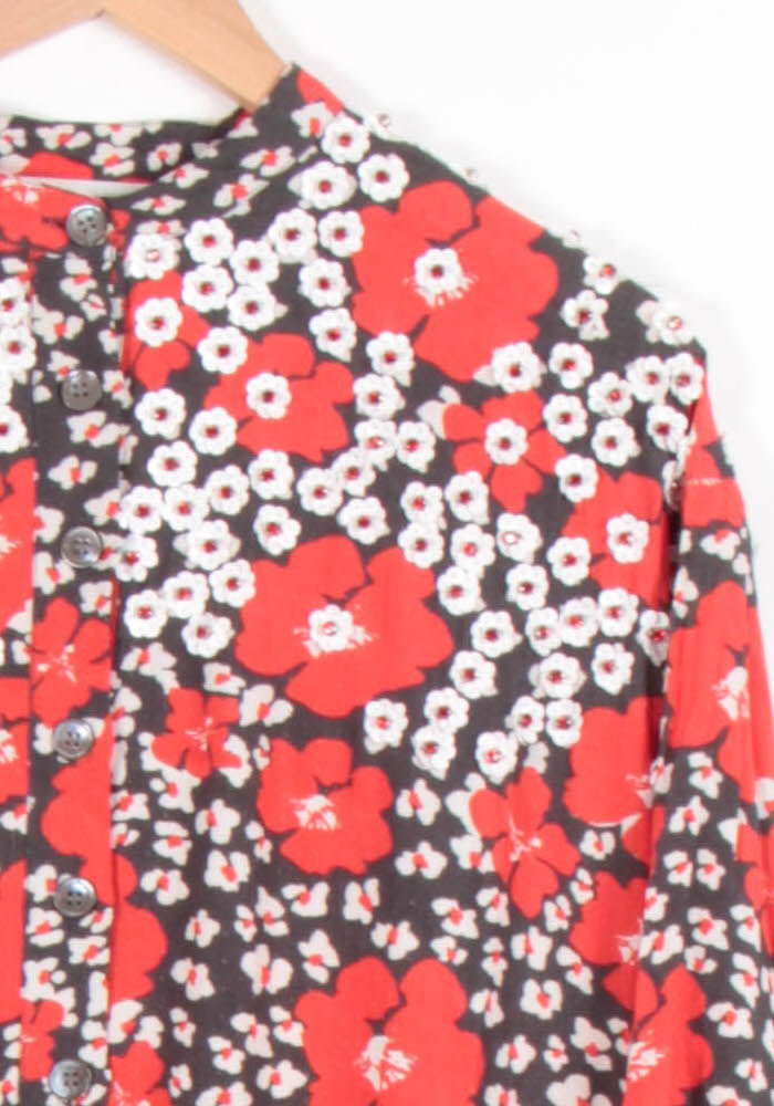 Robe Fleurie Rouge et Noir - Taille S/36 - Image 3