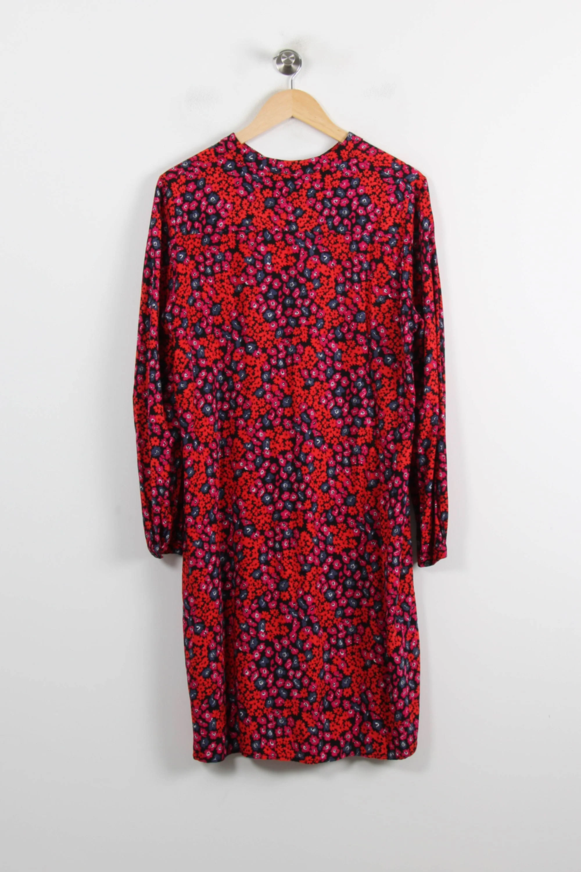 Robe Fleurie Rouge et Noire - Taille L/40 - Image 4