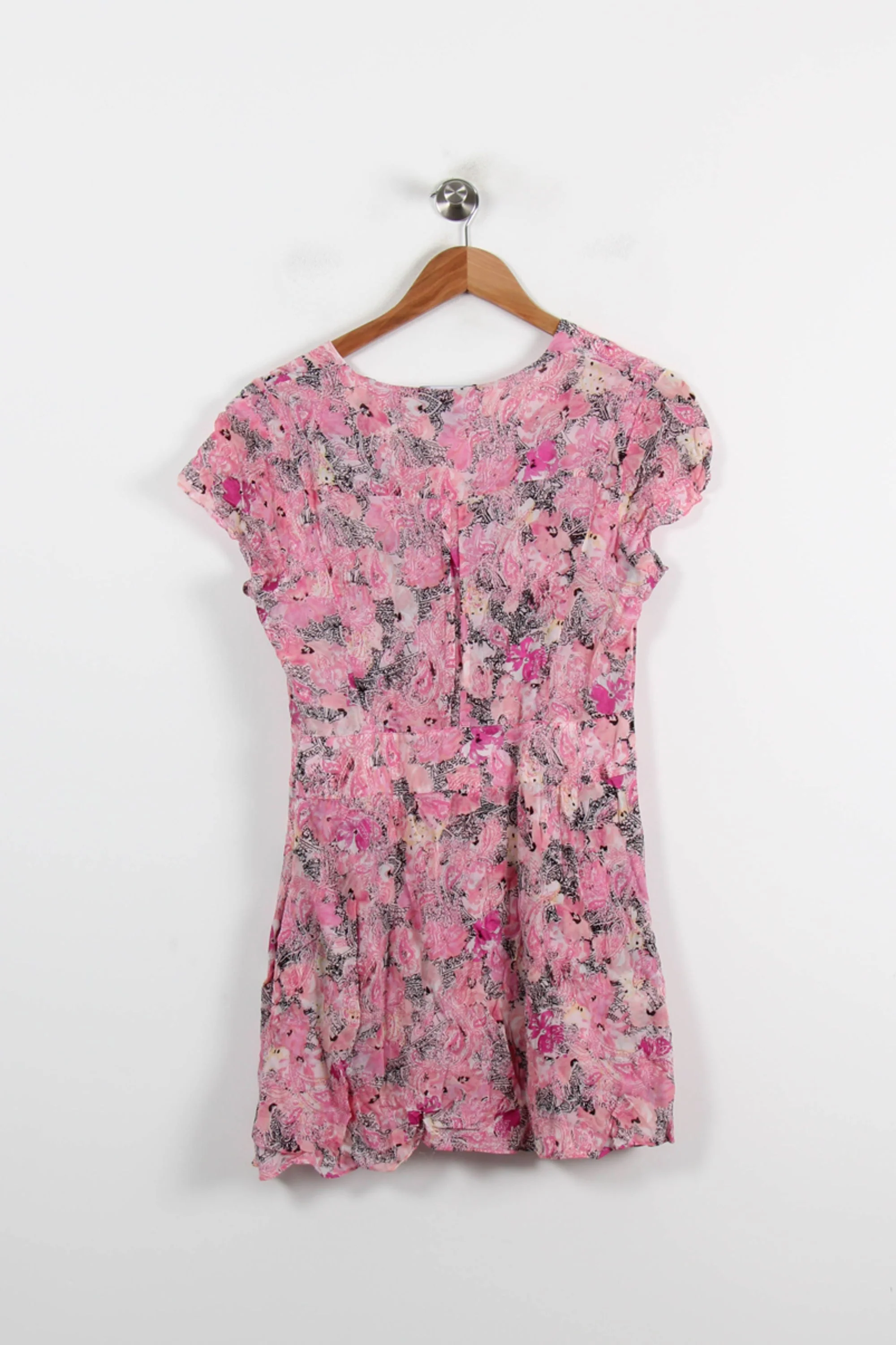 Robe Fluide Rose et Noir - Taille L/40 - Image 4