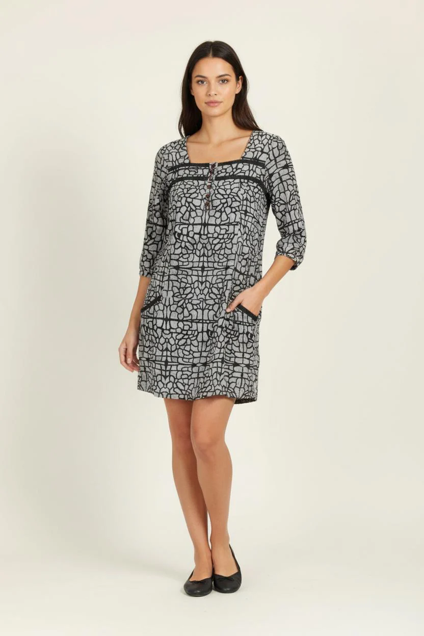 Robe grise à motifs - Taille S/36
