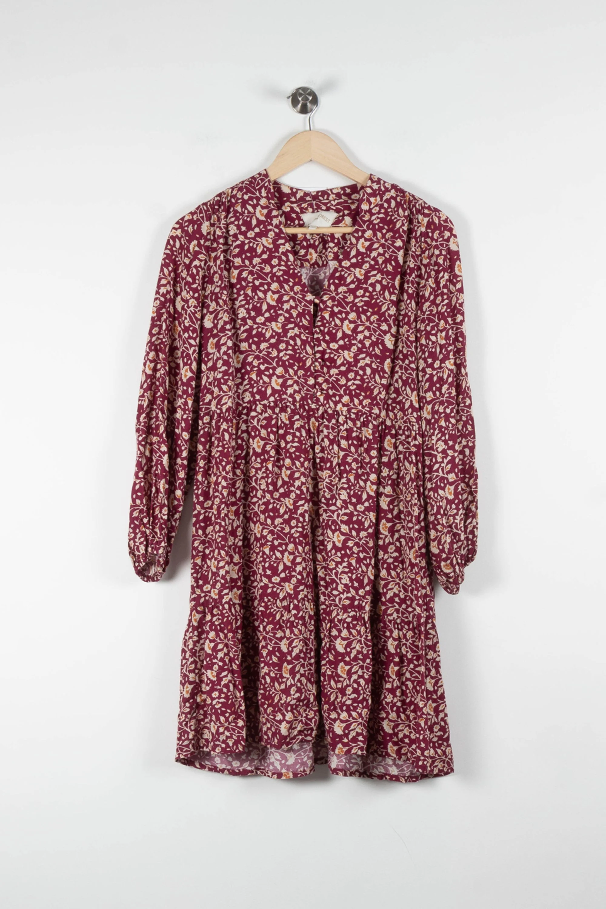 Robe Imprimée Bordeaux et Beige - Taille S/36 - Image 2