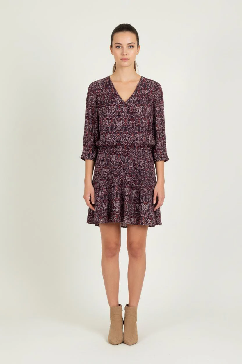 Robe Imprimée Violette - Taille S/36