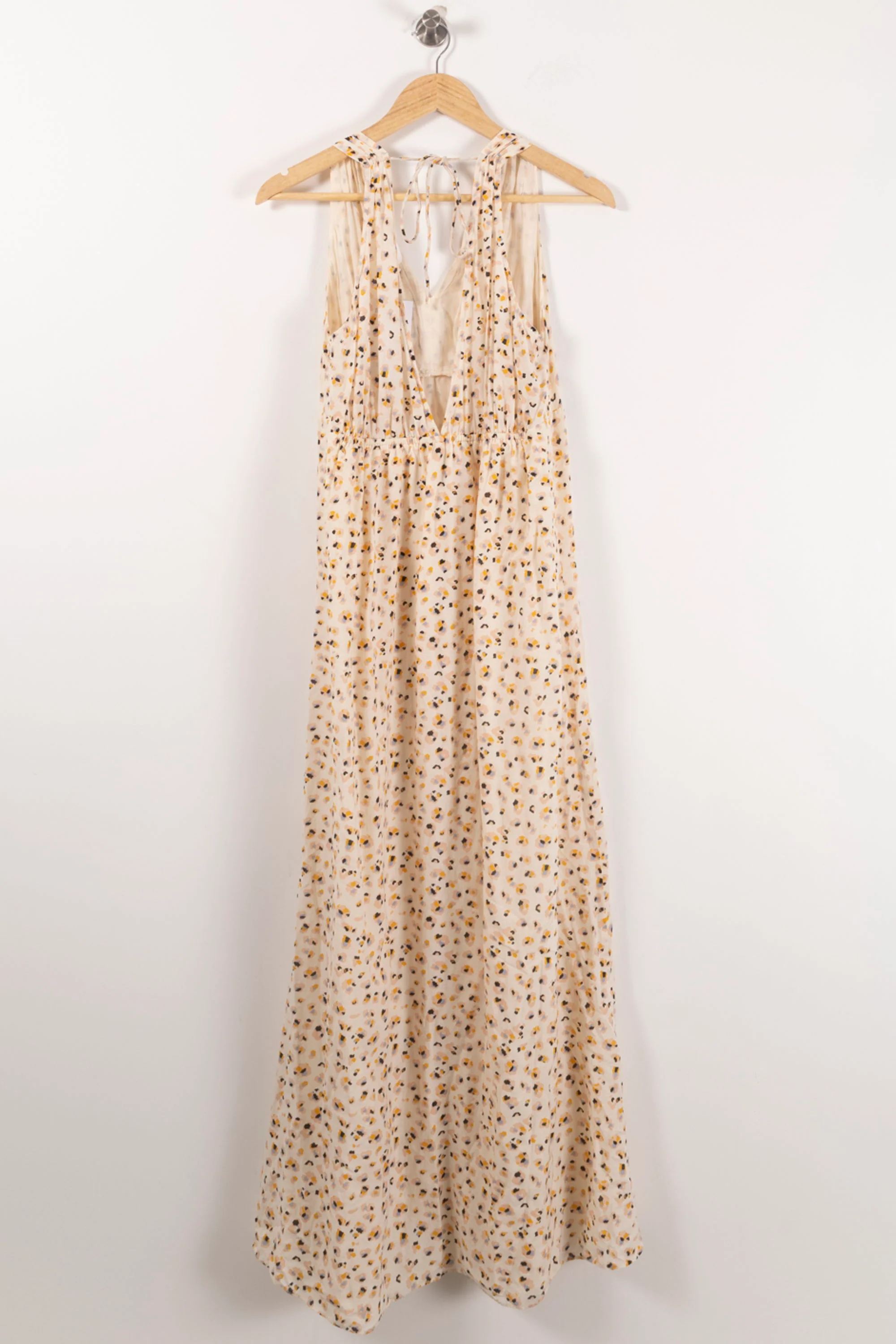 Robe Longue Beige à Motifs Jaune et Noir - Taille L/40 - Image 4