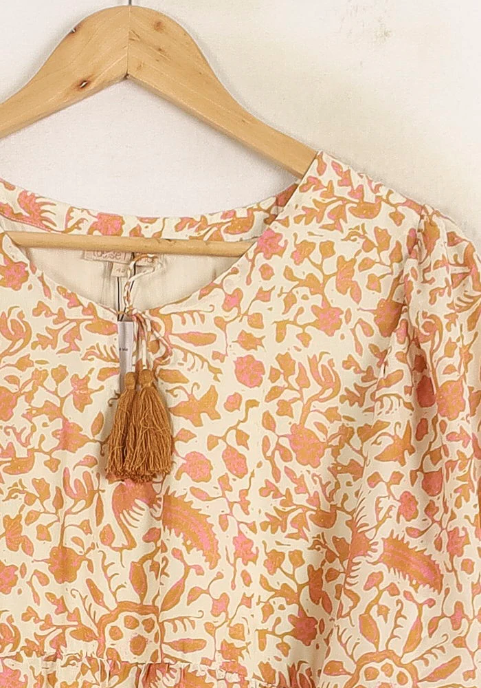 Robe Longue Beige et Orange - Taille XL/42 - Image 3