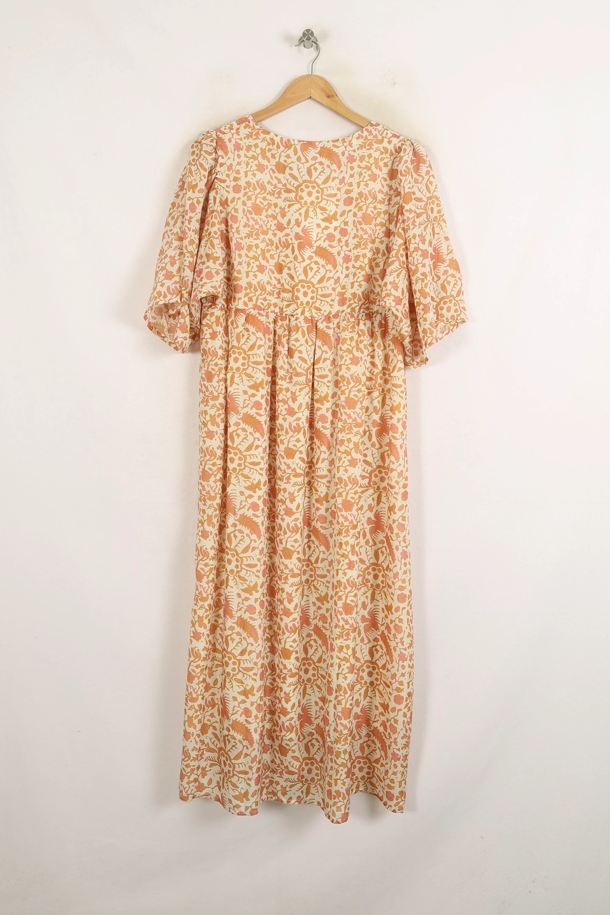 Robe Longue Beige et Orange - Taille XL/42 - Image 4