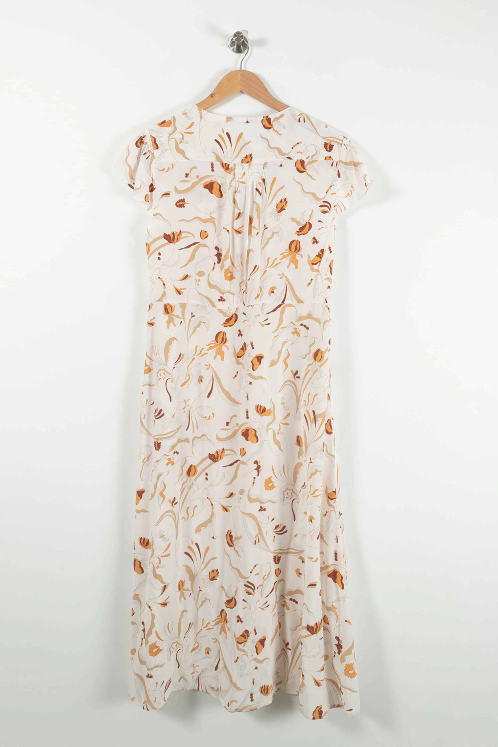 Robe Longue Blanche et Marron - Taille L/40 - Image 4