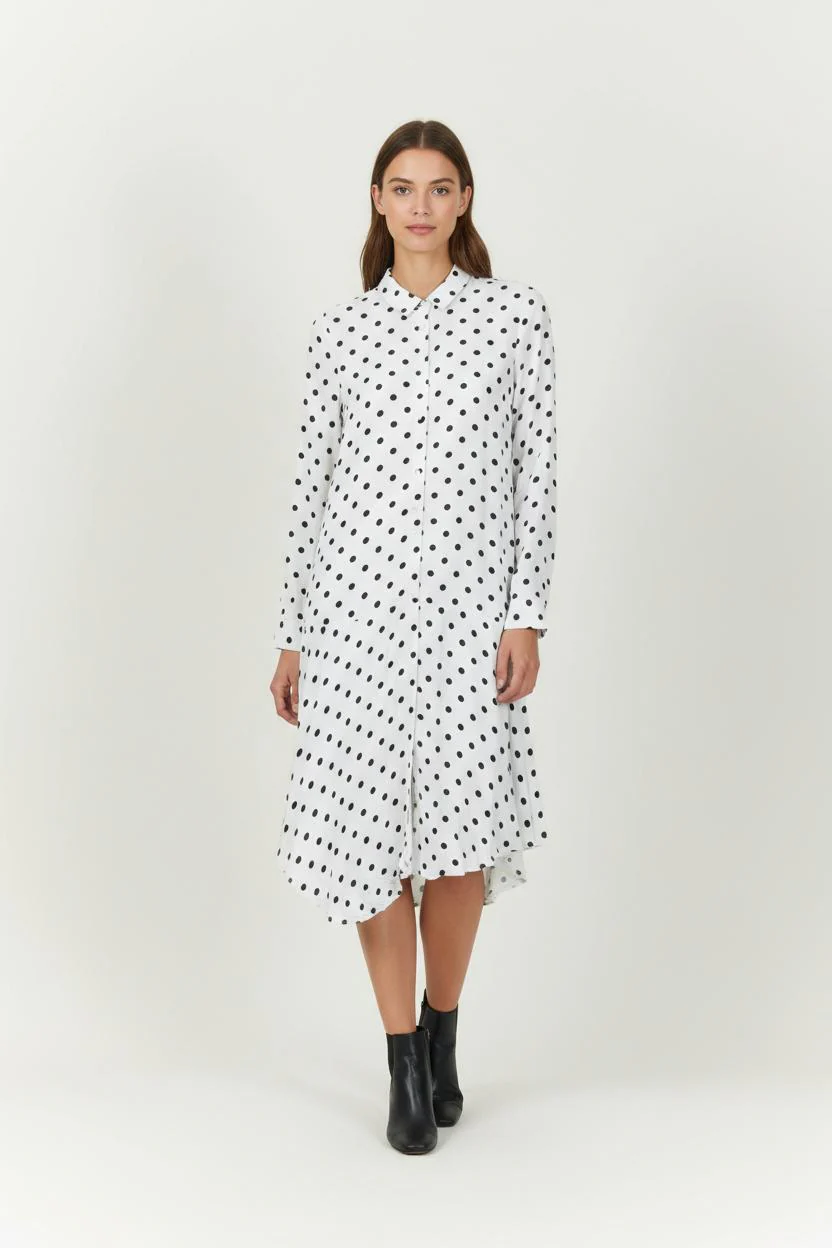 Robe Longue Blanche et Noire - Taille S/36