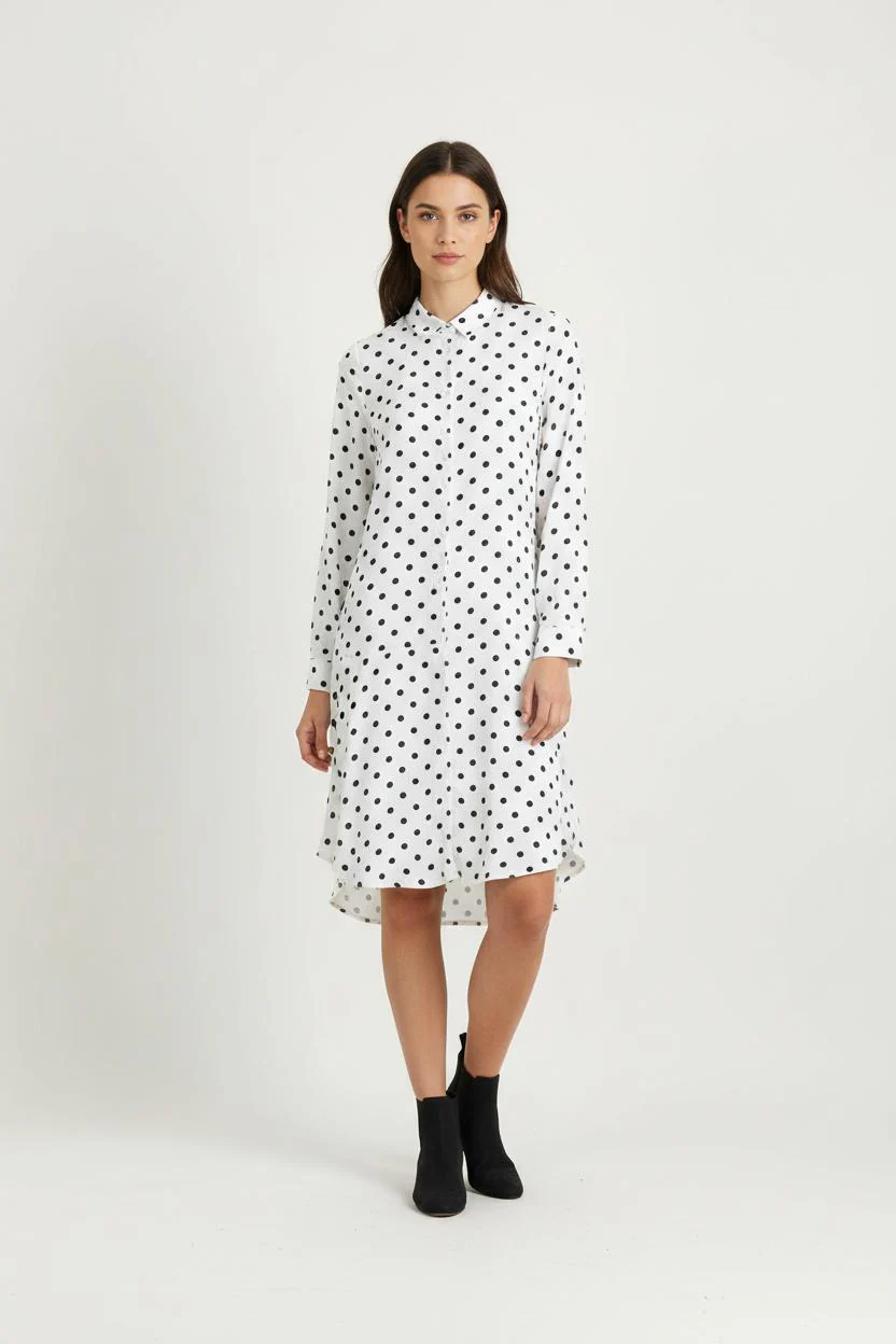 Robe Longue Blanche et Noire - Taille S/36