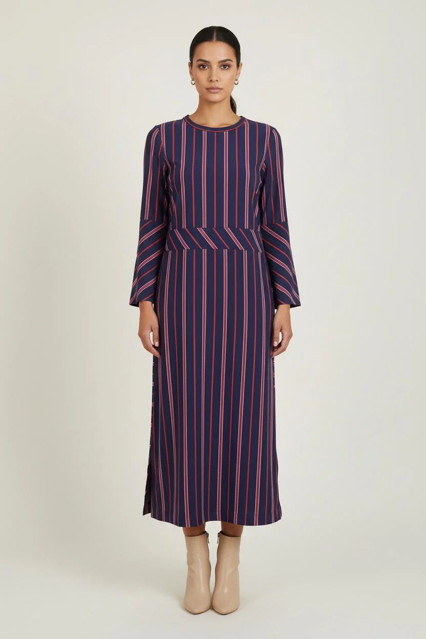 Robe Longue Bleue et Rouge - Taille S/36