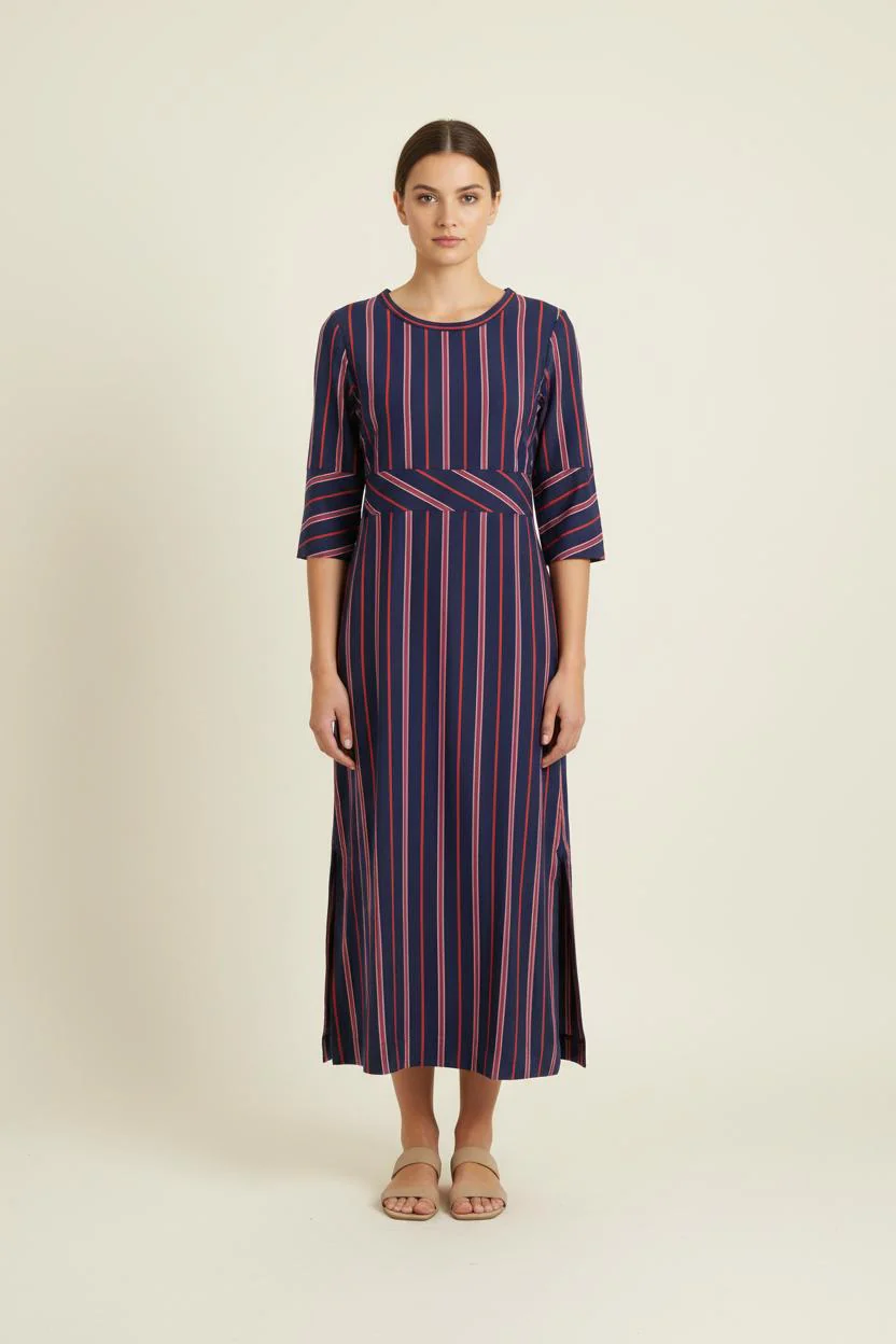 Robe Longue Bleue et Rouge - Taille S/36