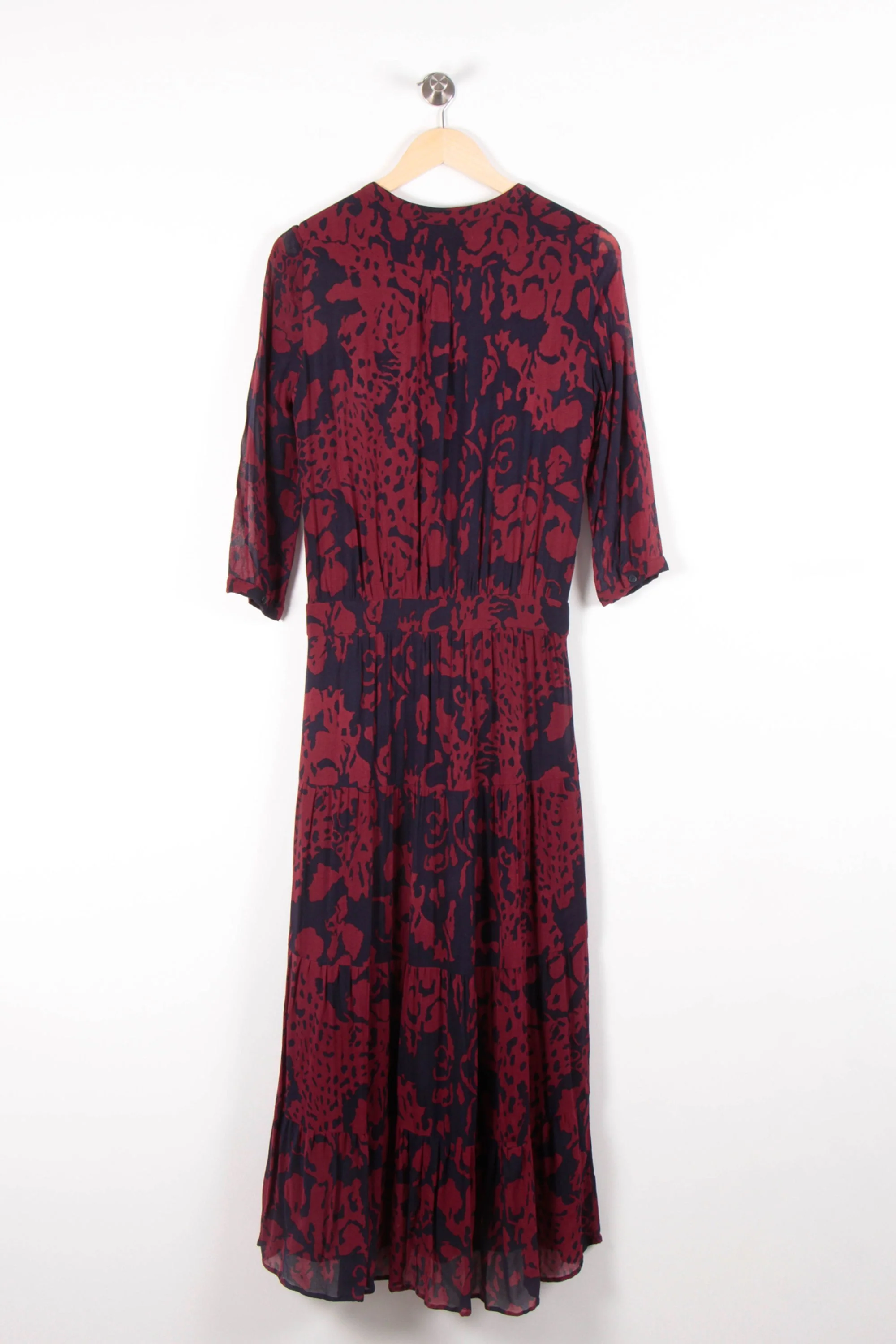 Robe Longue Bordeaux et Noir - Taille XS/34 - Image 4