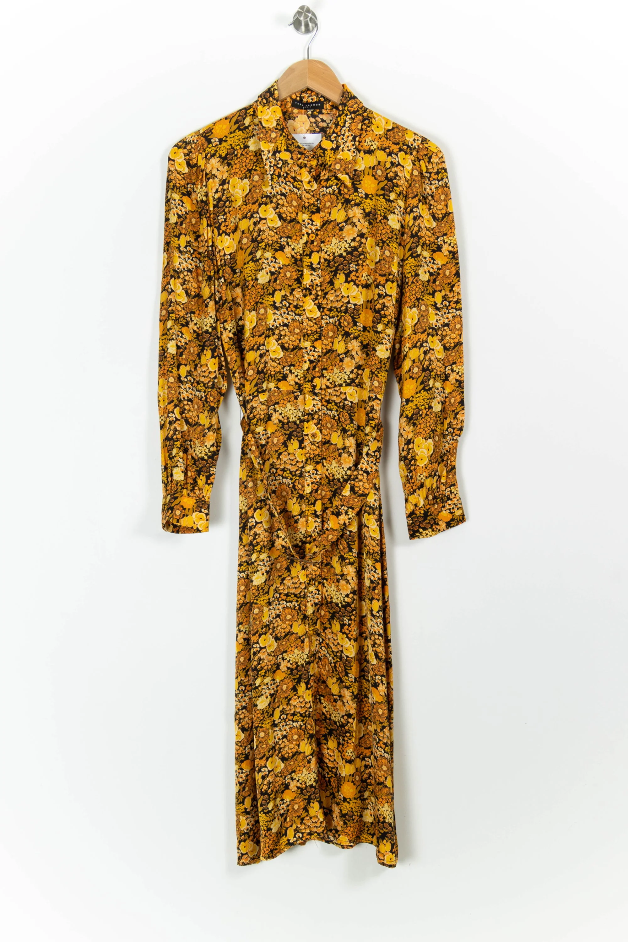 Robe Longue Jaune et Marron - Taille M/38 - Image 2