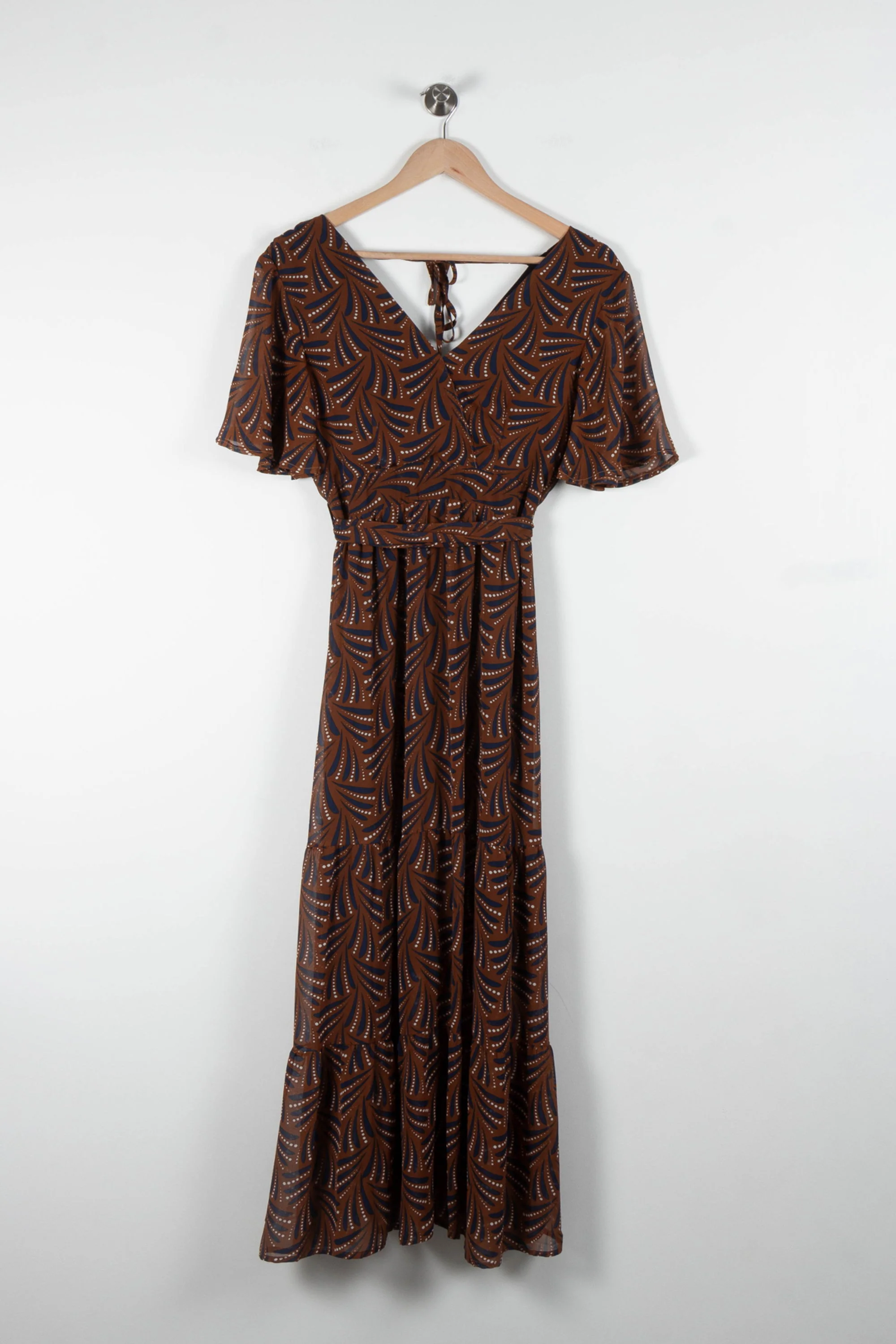 Robe Longue Marron et Bleu - Taille S/36 - Image 2