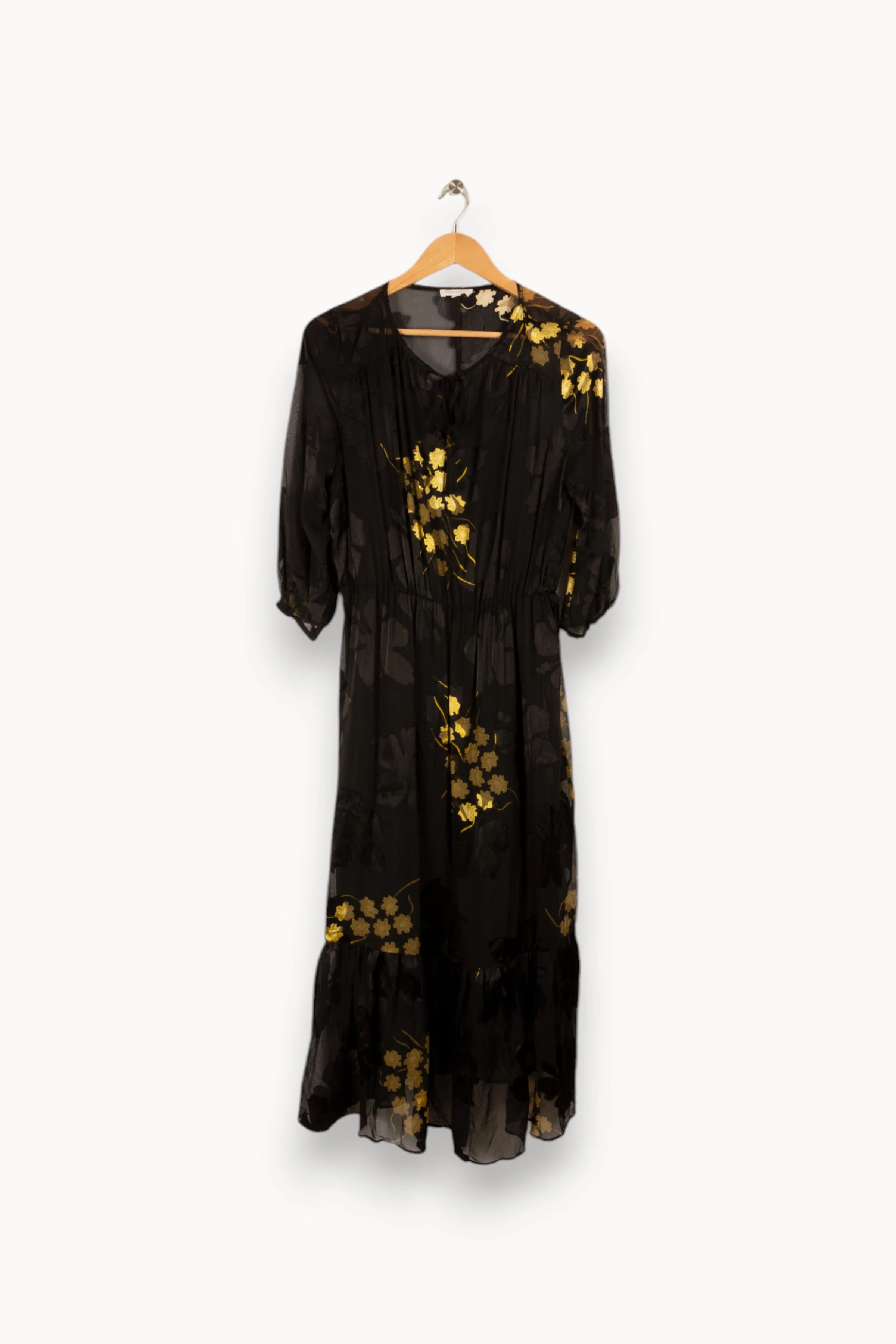 Robe longue noire avec détails - Taille S/36 - Image 2