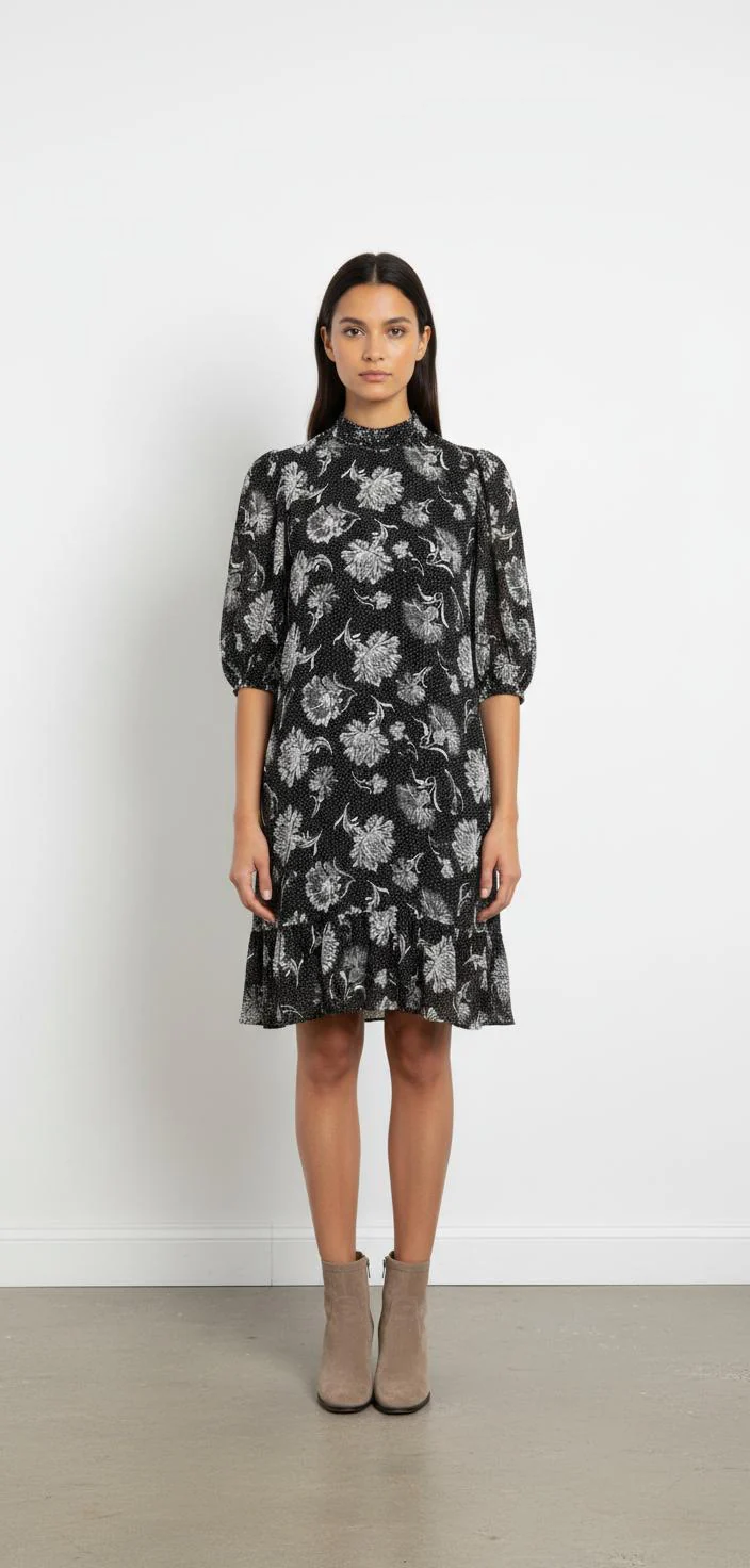 Robe Longue Noire et Blanche - Taille L/40