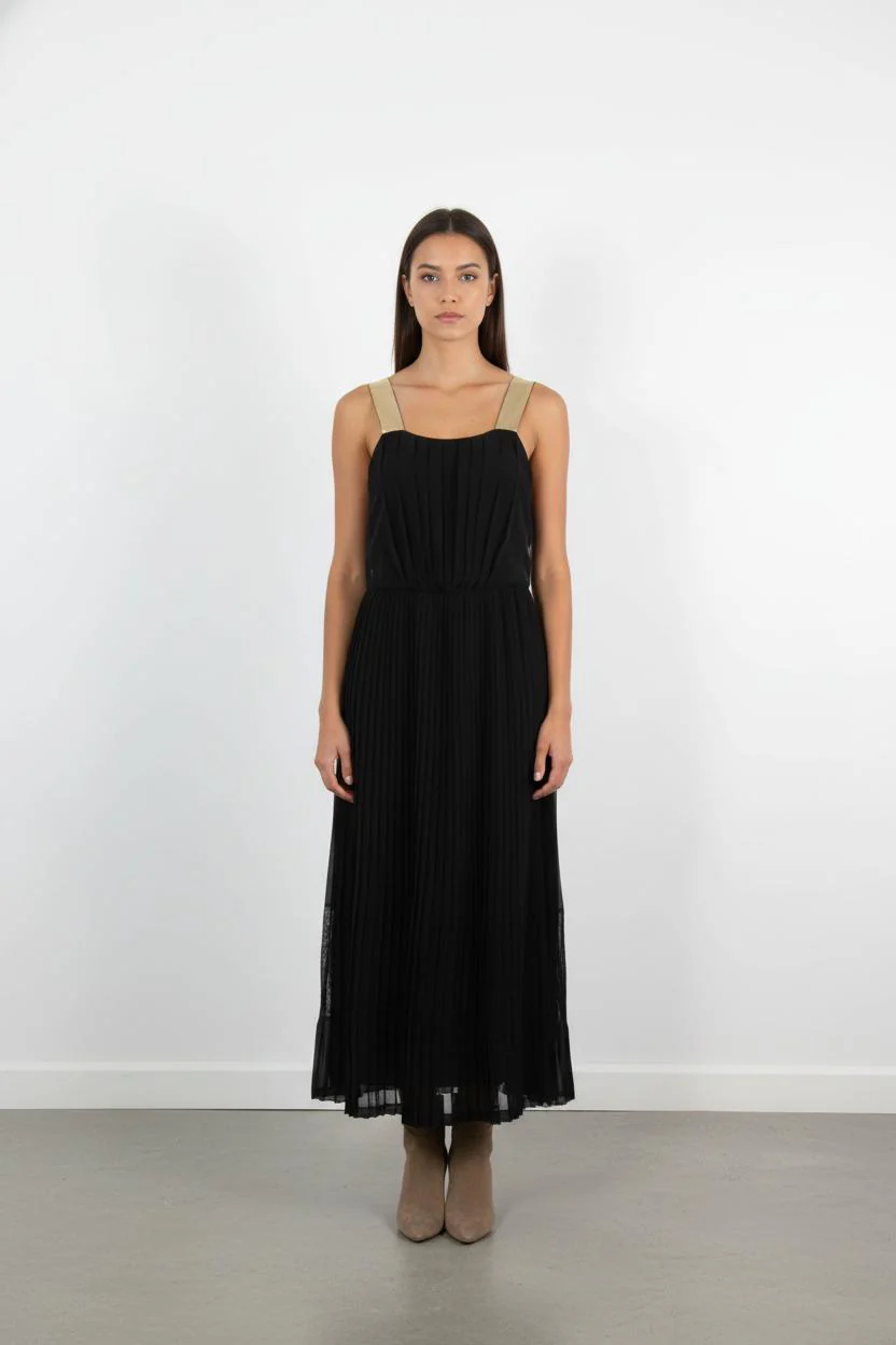 Robe Longue Noire et Dorée - Taille S/36