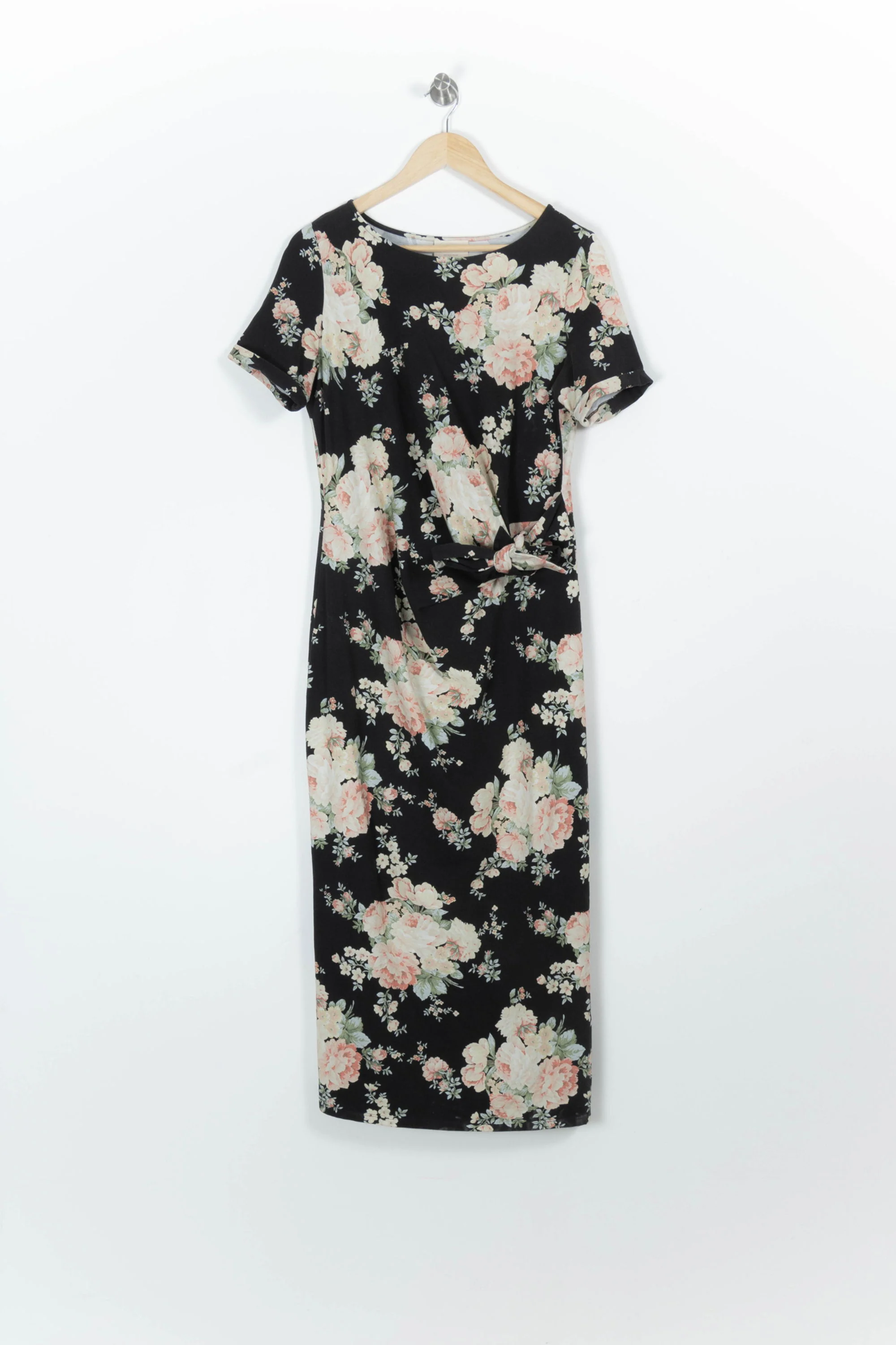 Robe longue noire et fleurie - Taille L/40 - Image 2