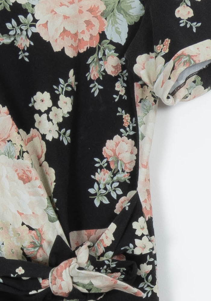 Robe longue noire et fleurie - Taille L/40 - Image 3