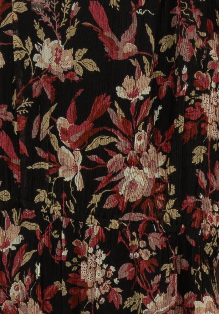Robe Longue Noire et Fleurie - Taille S/36 - Image 3