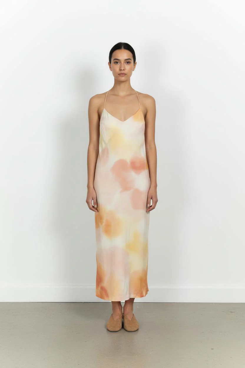 Robe Longue Orange et Jaune - Taille S/36