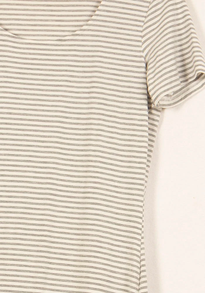 Robe Longue Rayée Grise et Blanche - Taille M/38 - Image 3