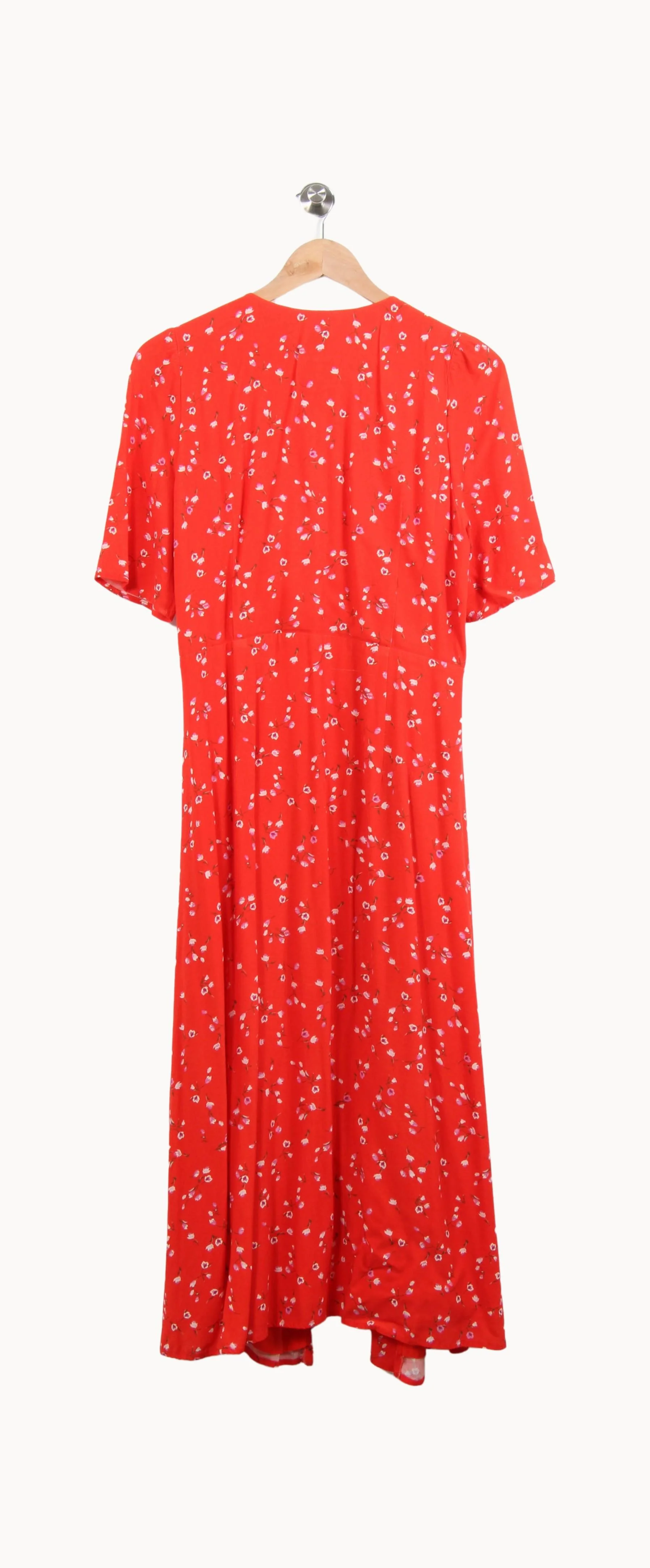 Robe Longue Rouge à Fleurs - Taille M/38 - Image 4