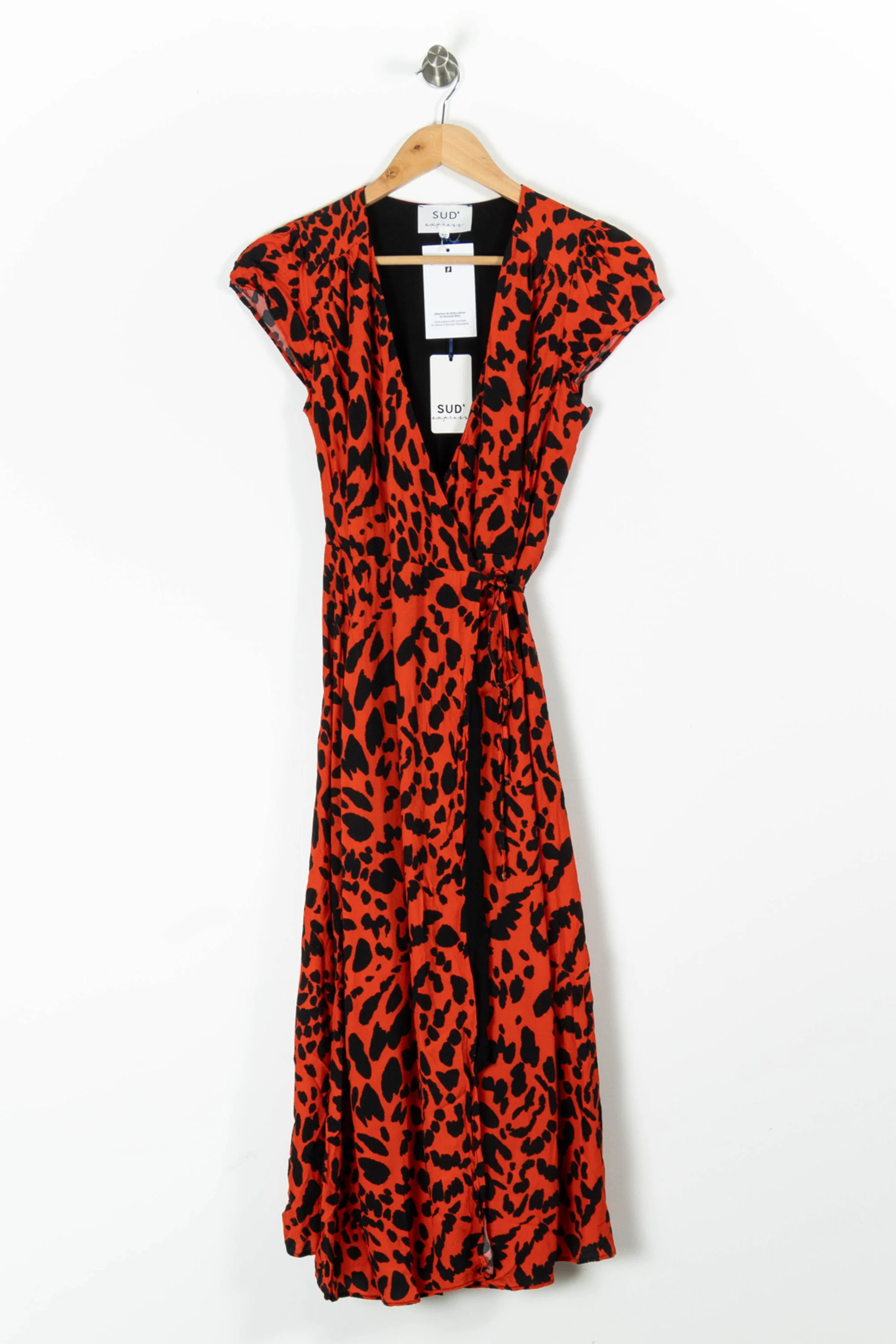Robe longue rouge et noire - Taille XS/34 - Image 2