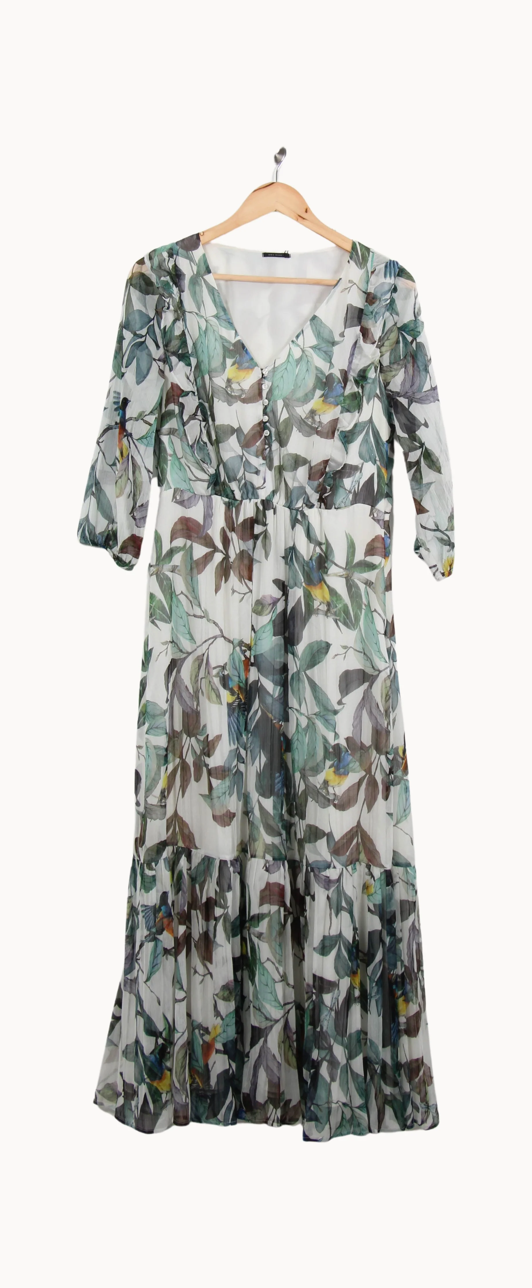 Robe Longue Verte et Blanche - Taille L/40 - Image 2