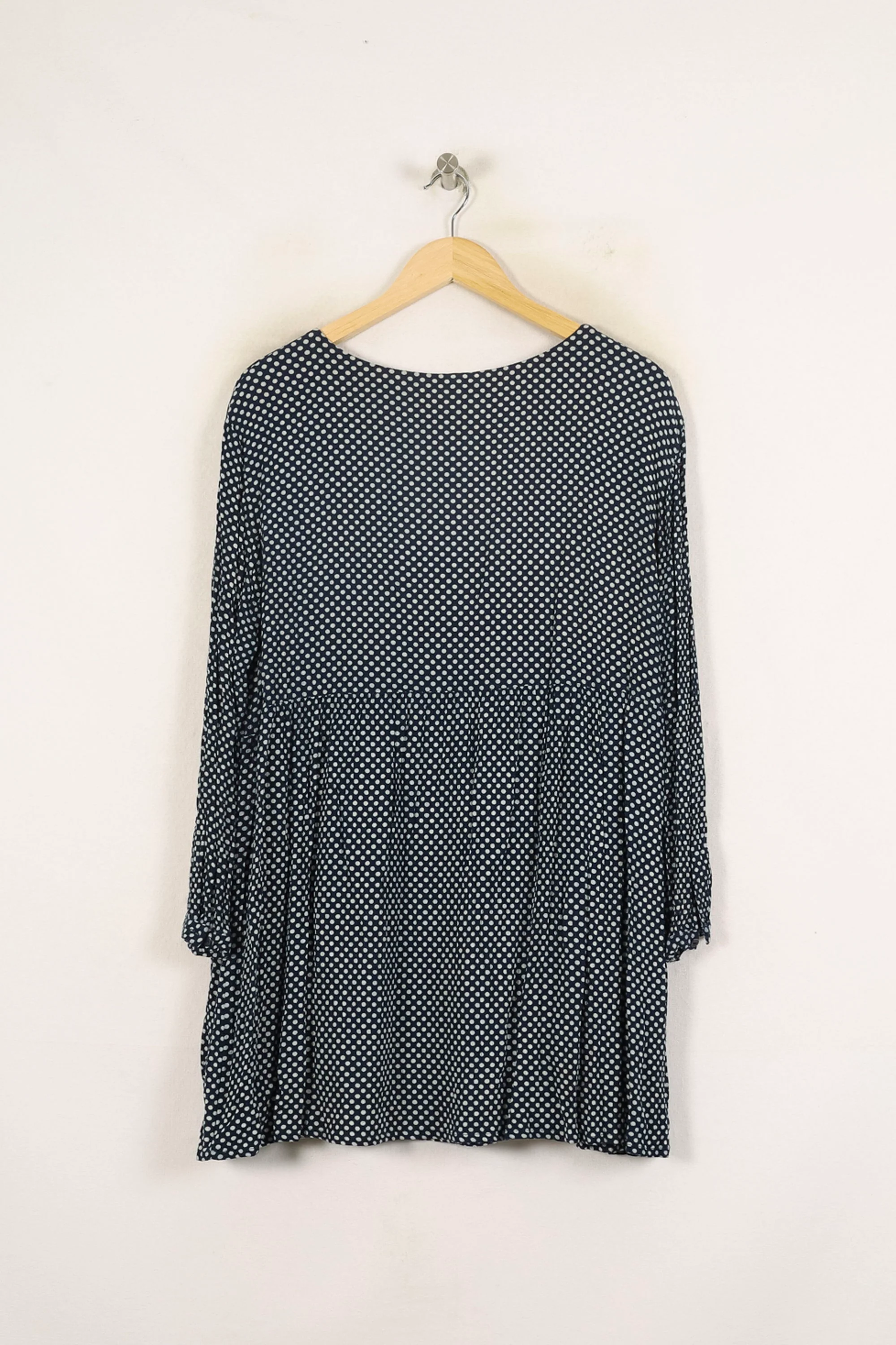 Robe Mi-Longue Bleu à Pois Blancs - Taille S/36 - Image 4