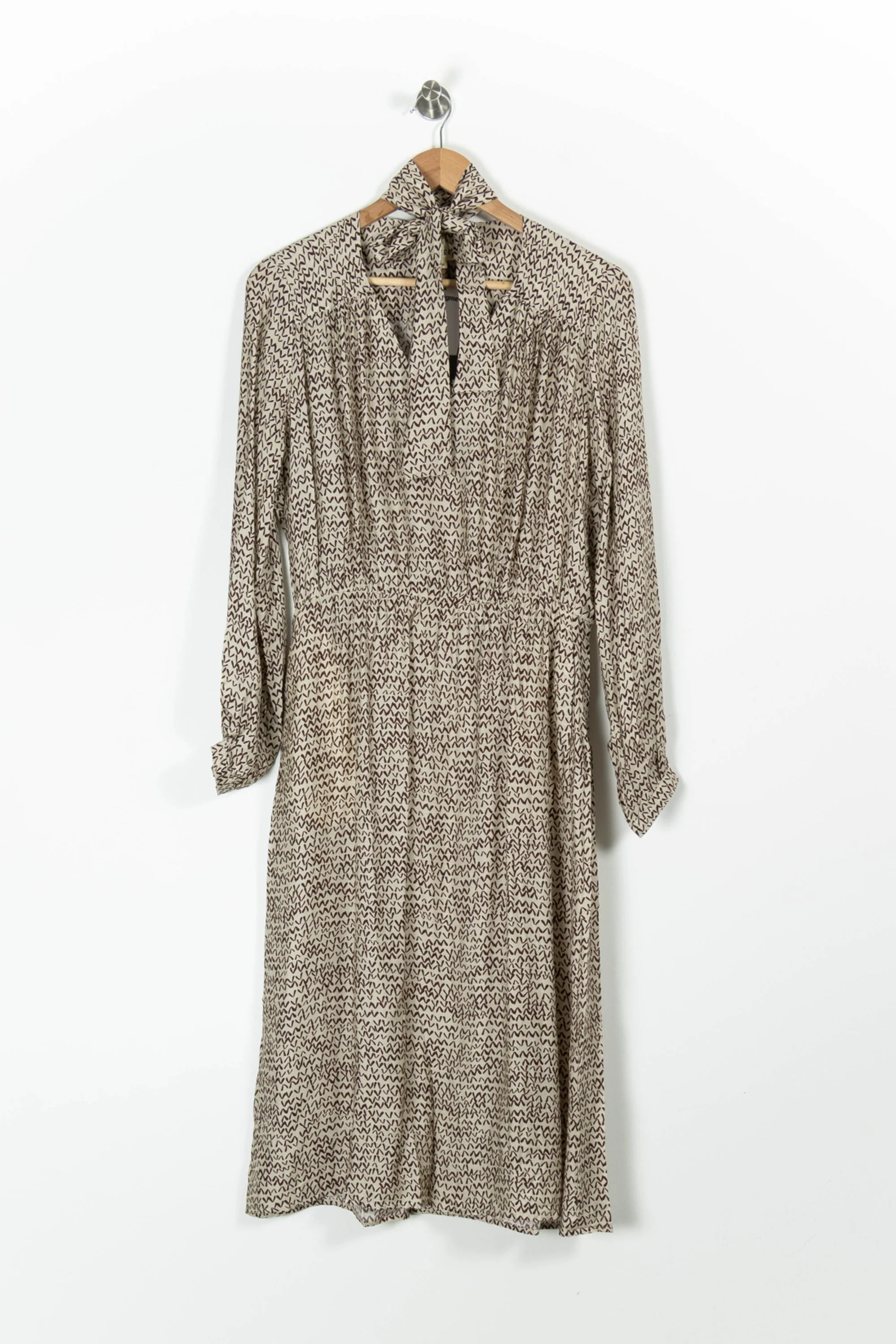 Robe Midi Beige et Marron - Taille M/38 - Image 2
