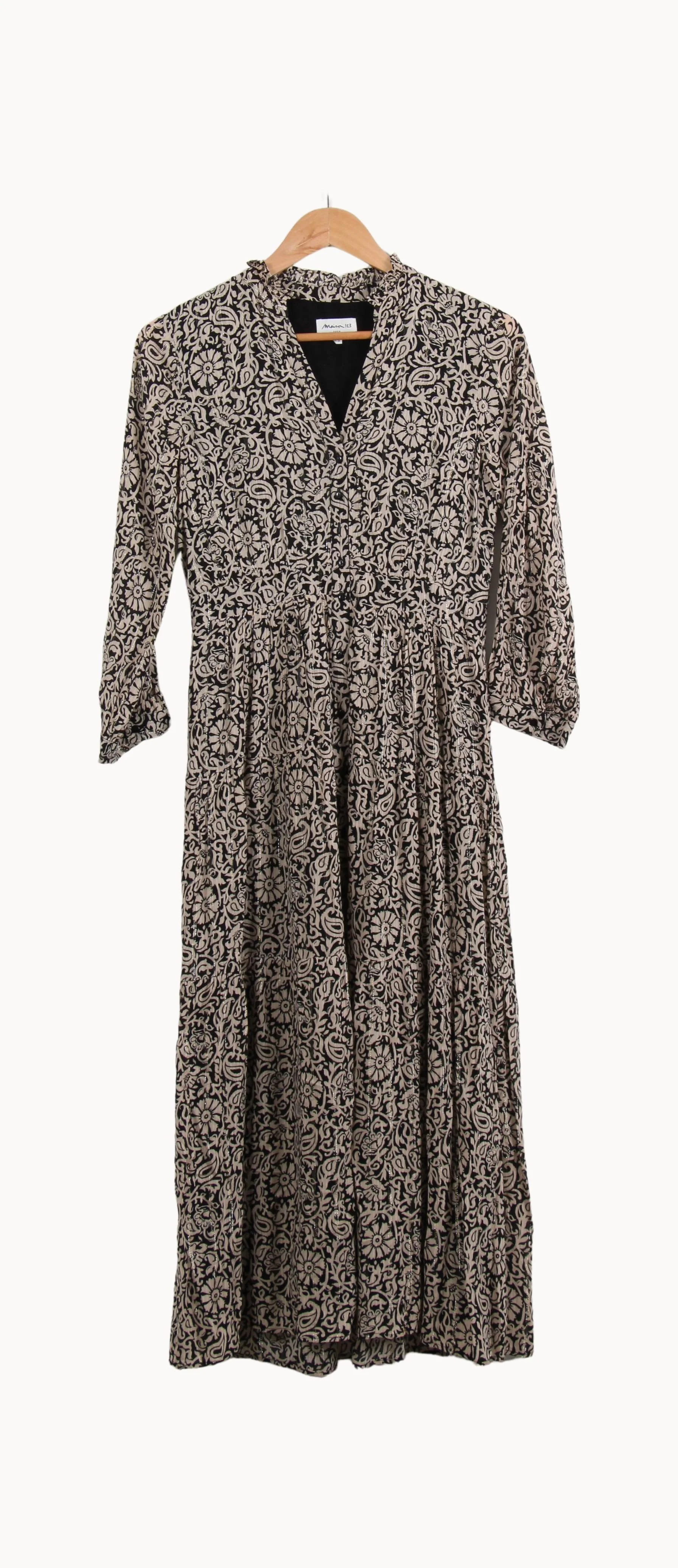 Robe Midi Beige et Noire - Taille S/36 - Image 2