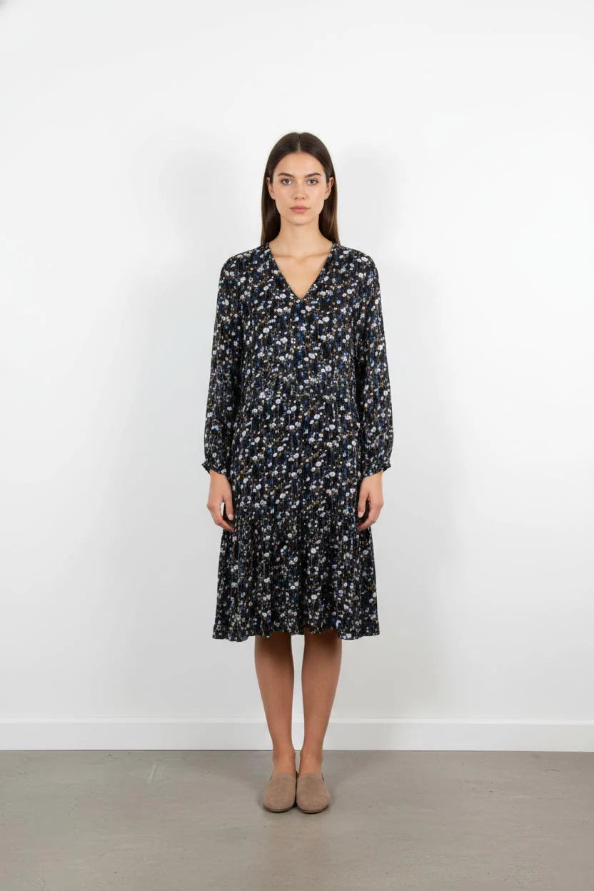 Robe Midi Bleue et Noire - Taille XL/42