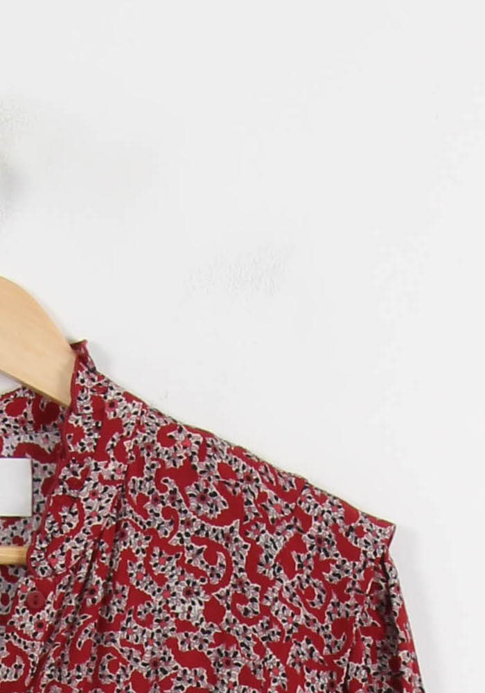 Robe Midi Bordeaux et Blanche - Taille XS/34 - Image 3